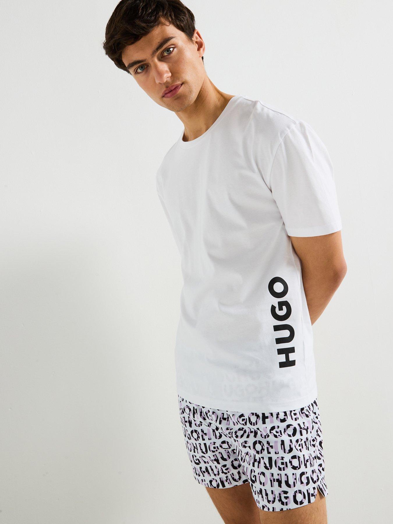 hugo-relaxed-fit-crew-neck-swim-t-shirt--white