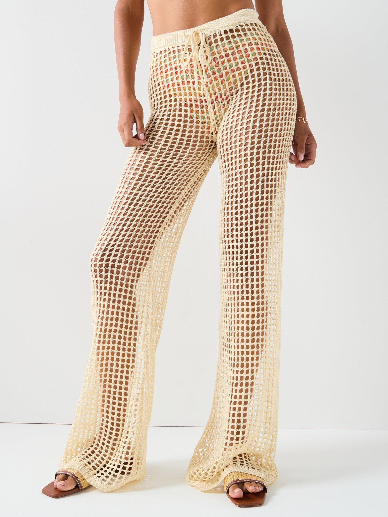 undefined Crochet Pant - White