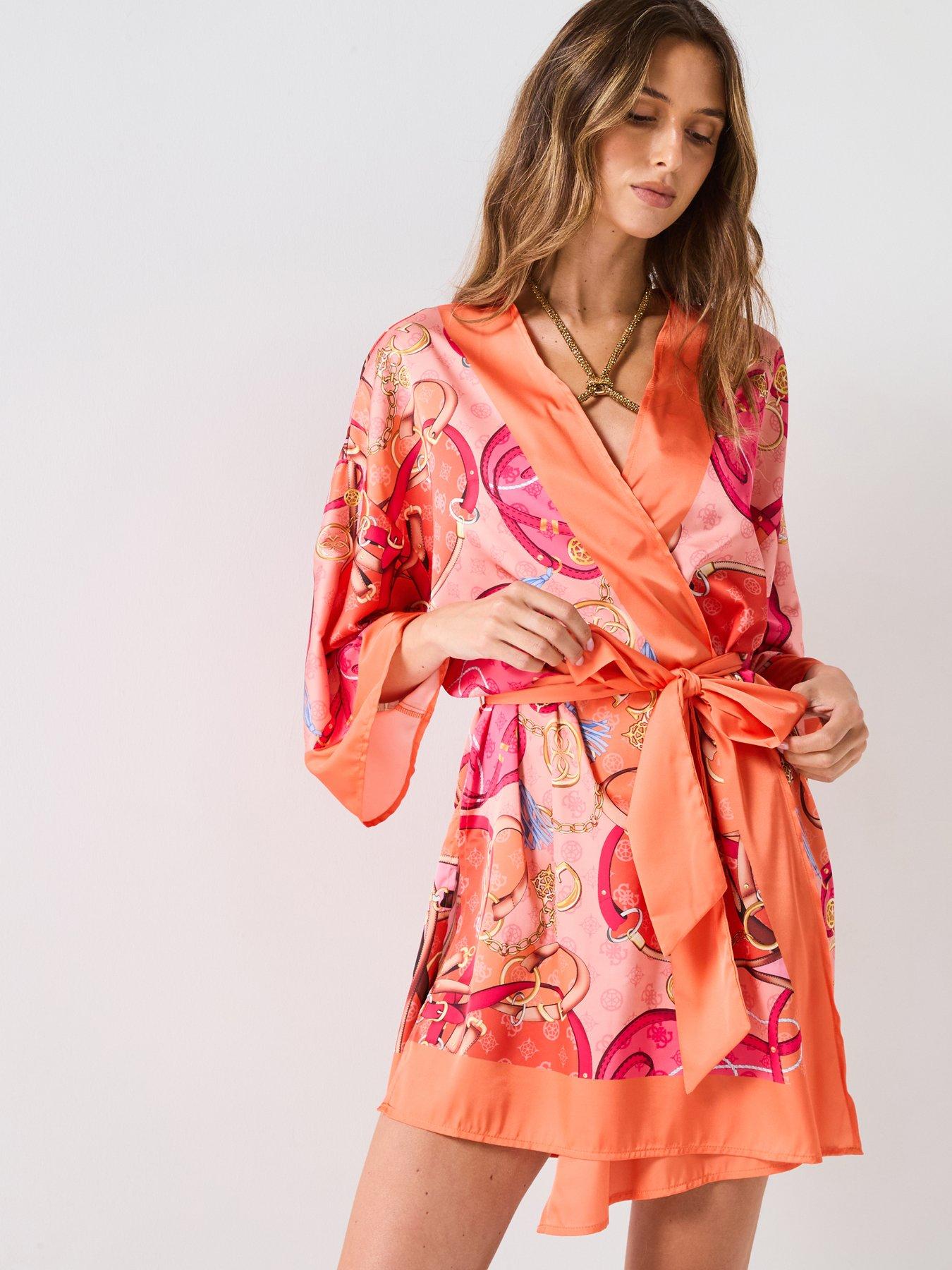 guess-belted-kimono-orange