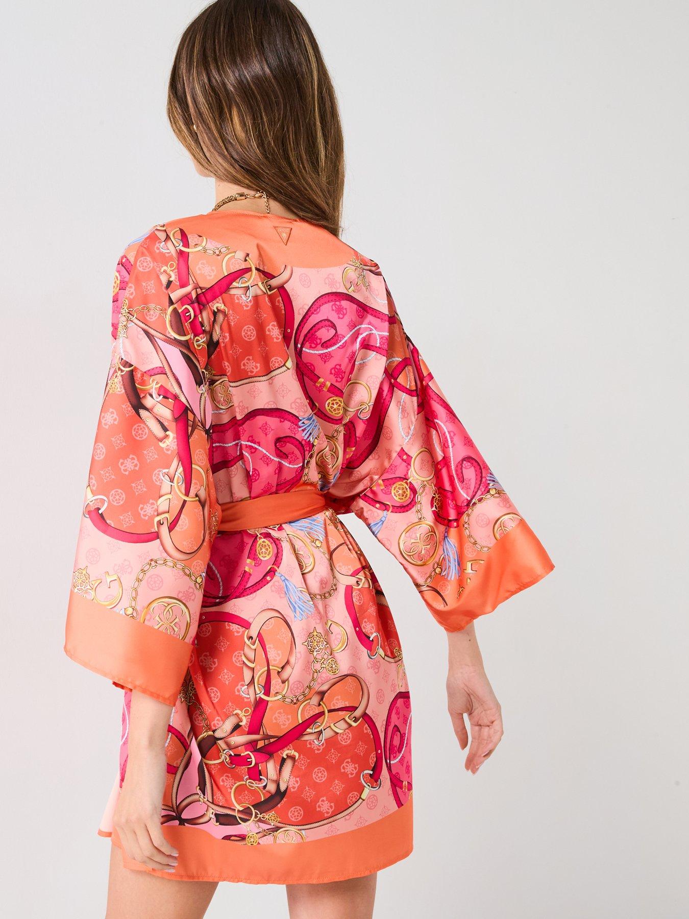 stillFront image of guess-belted-kimono-orange