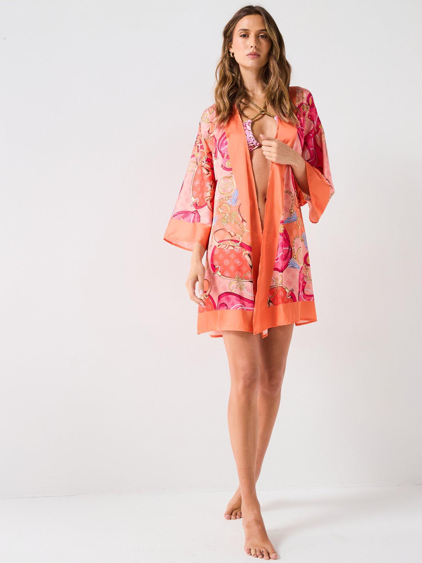  image of guess-belted-kimono-orange