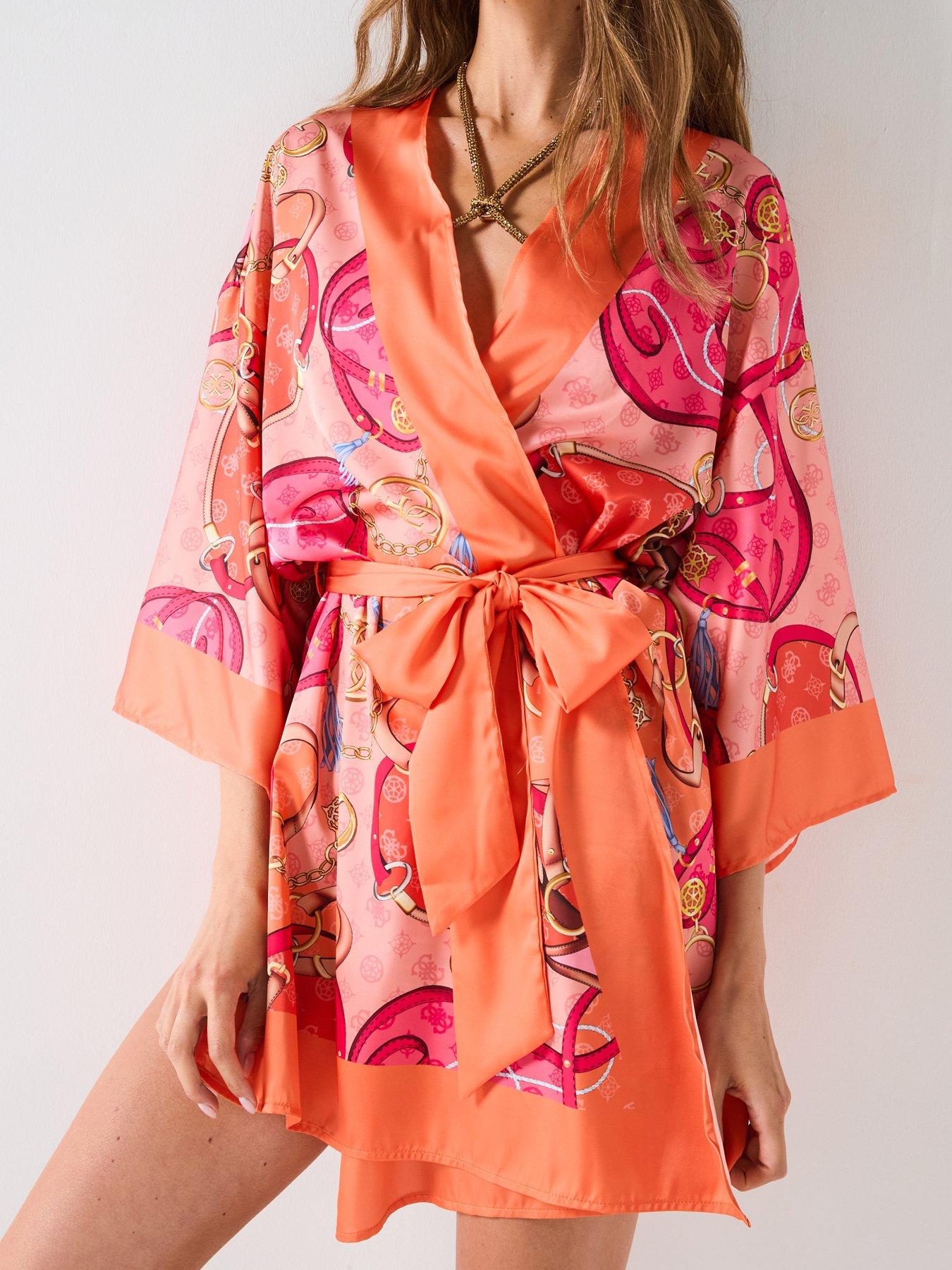  image of guess-belted-kimono-orange
