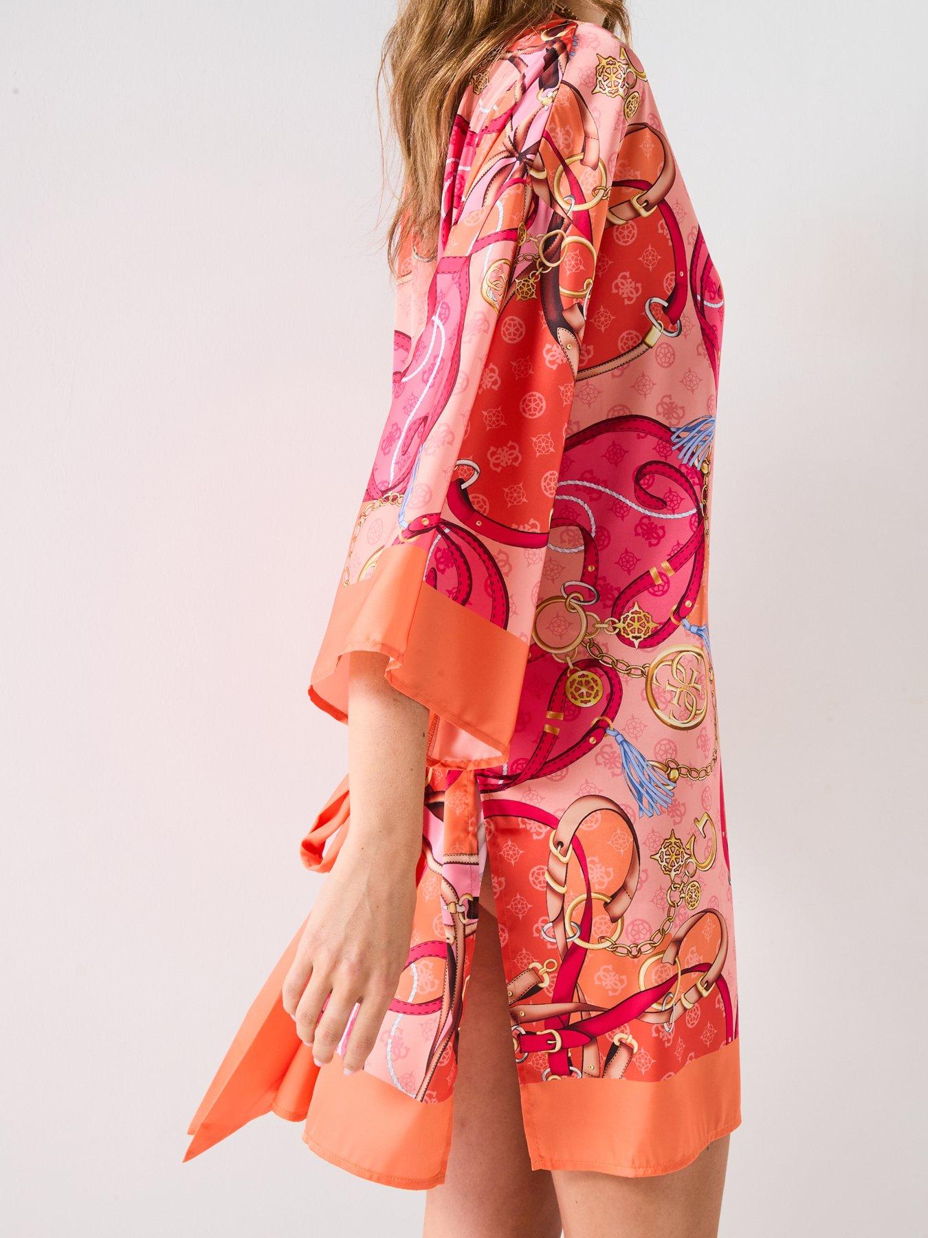  image of guess-belted-kimono-orange