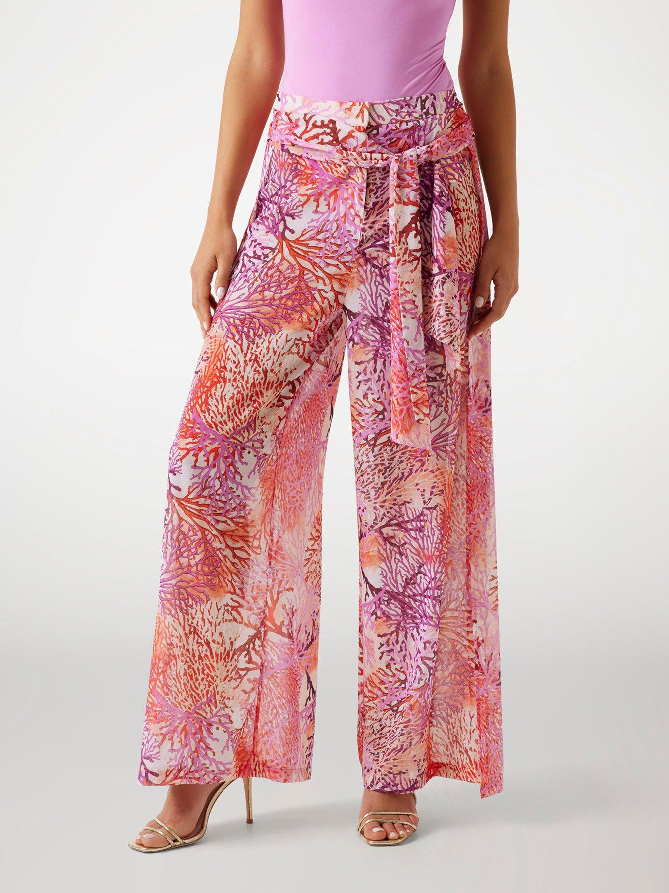 undefined Wide Leg Pants - Pink