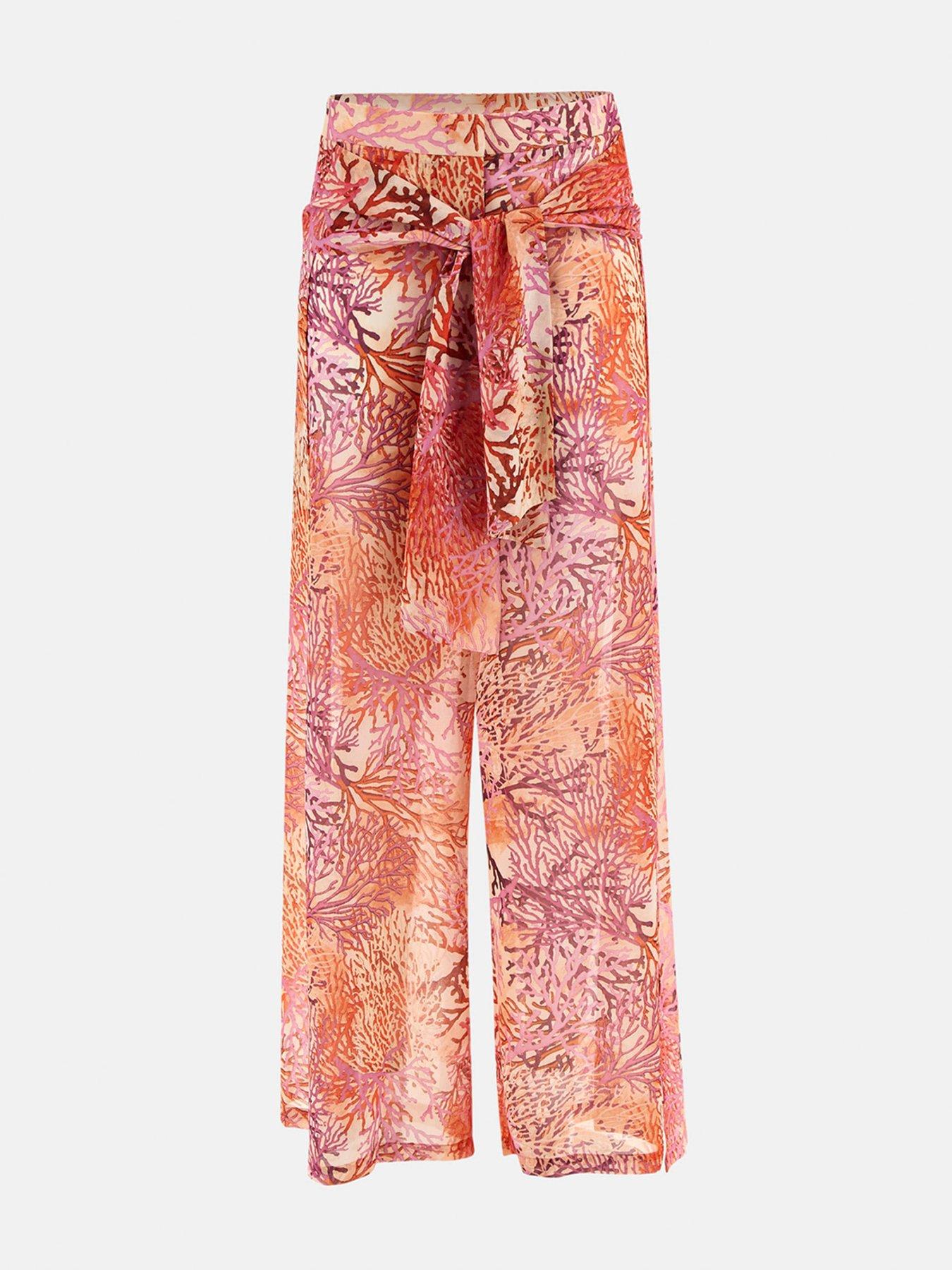 Image 6 of 6 of Guess Wide Leg Pants - Pink