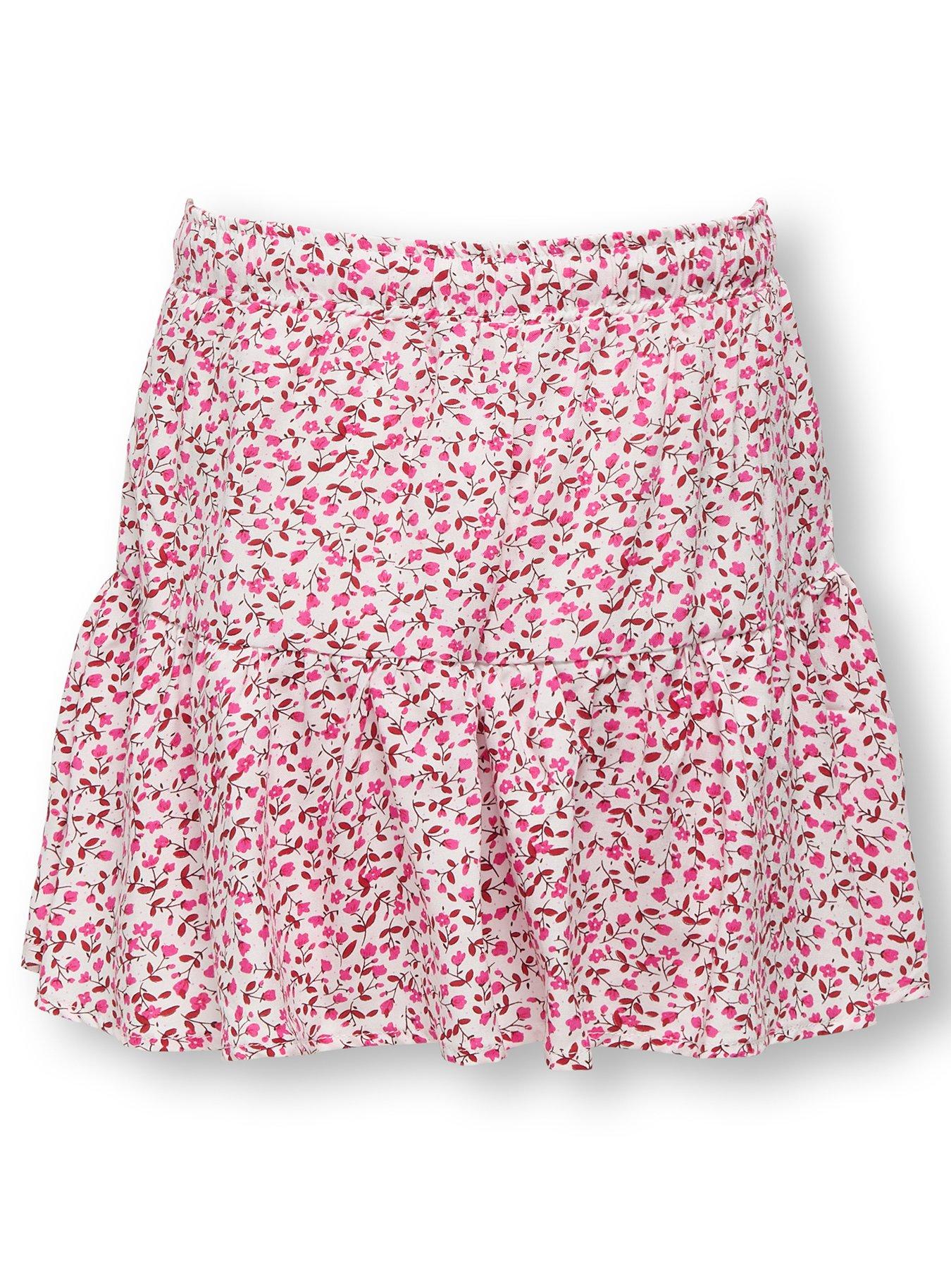Image 2 of 3 of Only Kids Girls Ditsy Floral Skirt - Fuchsia Fedora