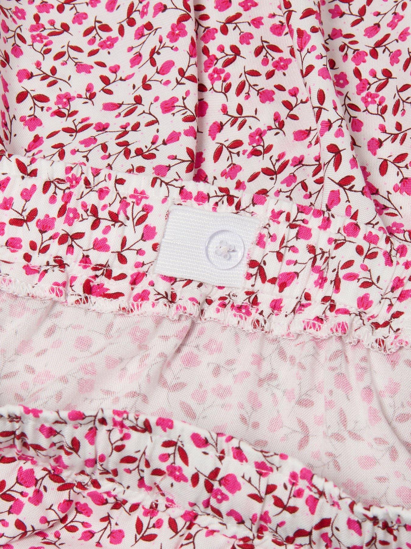 Image 3 of 3 of Only Kids Girls Ditsy Floral Skirt - Fuchsia Fedora