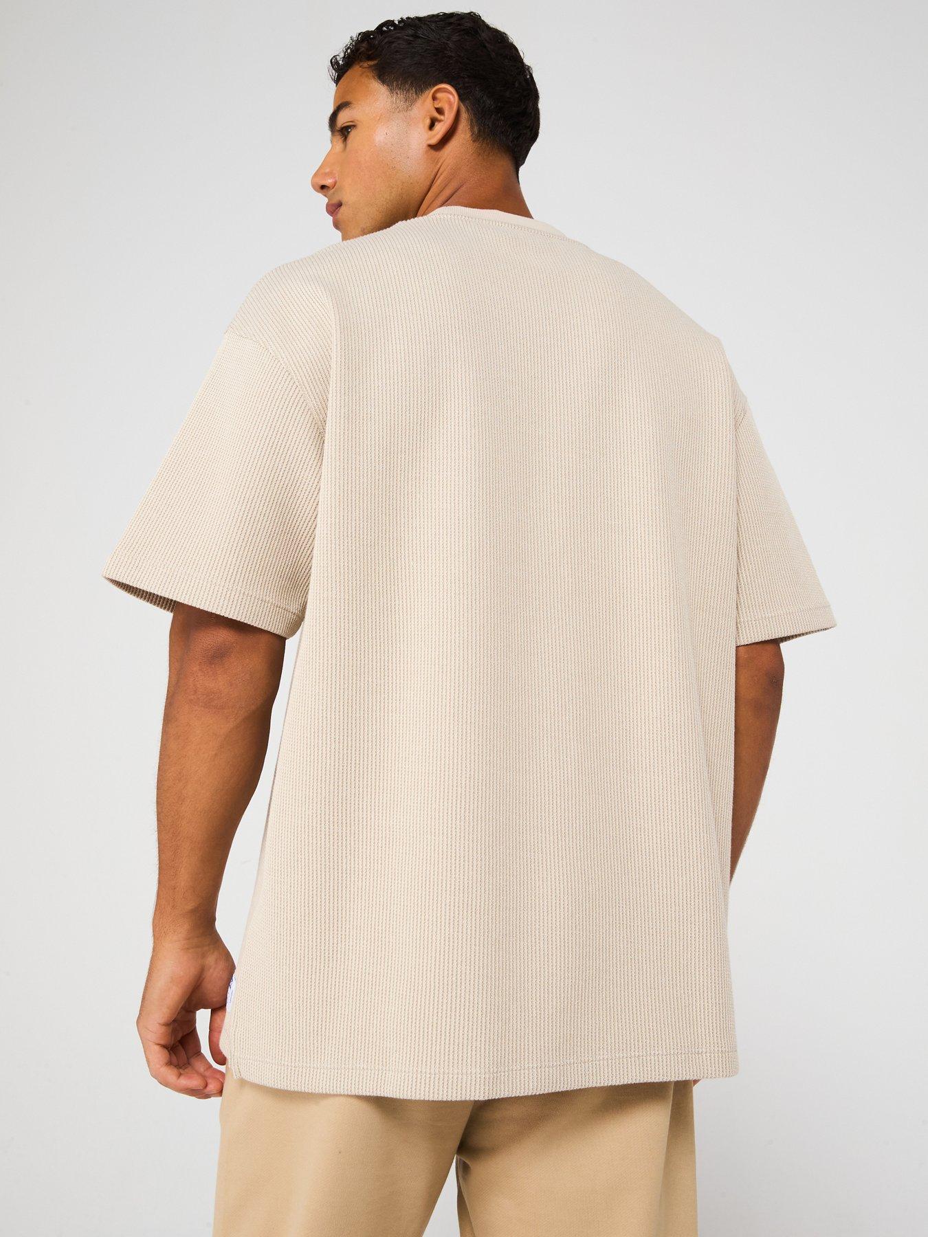  image of hugo-blue-nuwafflo-waffle-loose-fit-t-shirt-off-white
