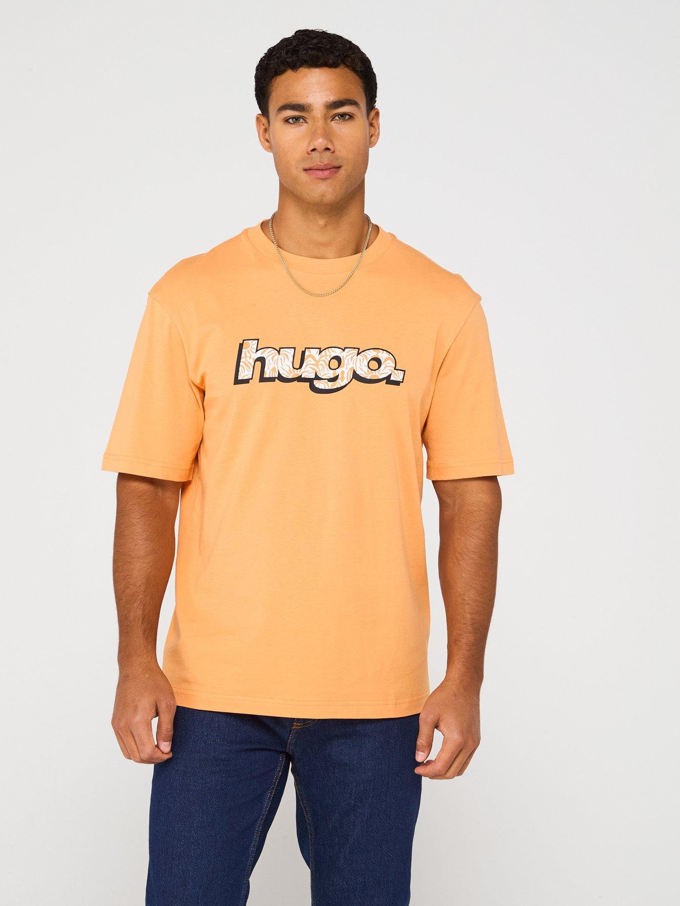 hugo-blue-nugibol-wavey-chest-logo-t-shirt-orange