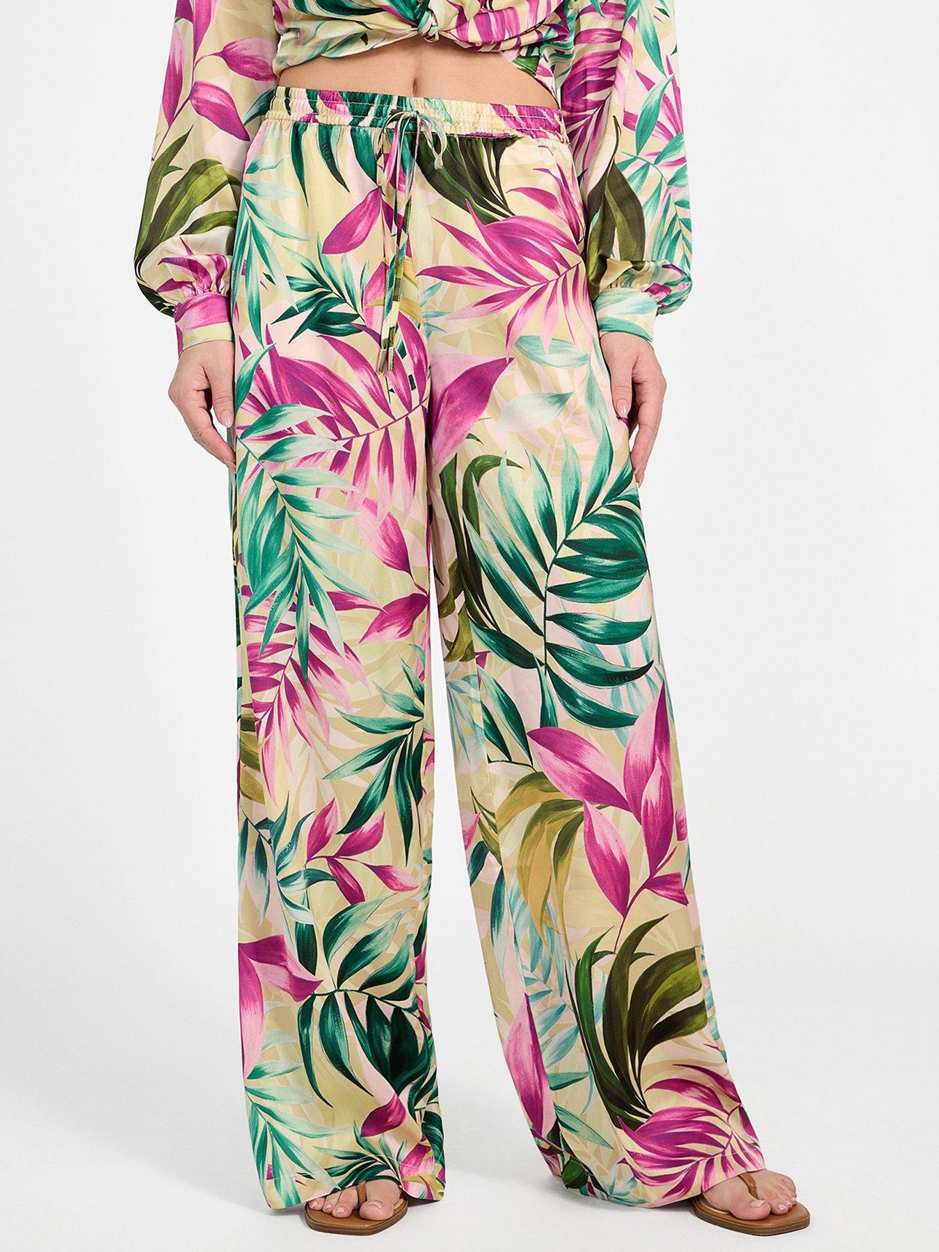 Guess Ines Wide Leg Joggers - Green