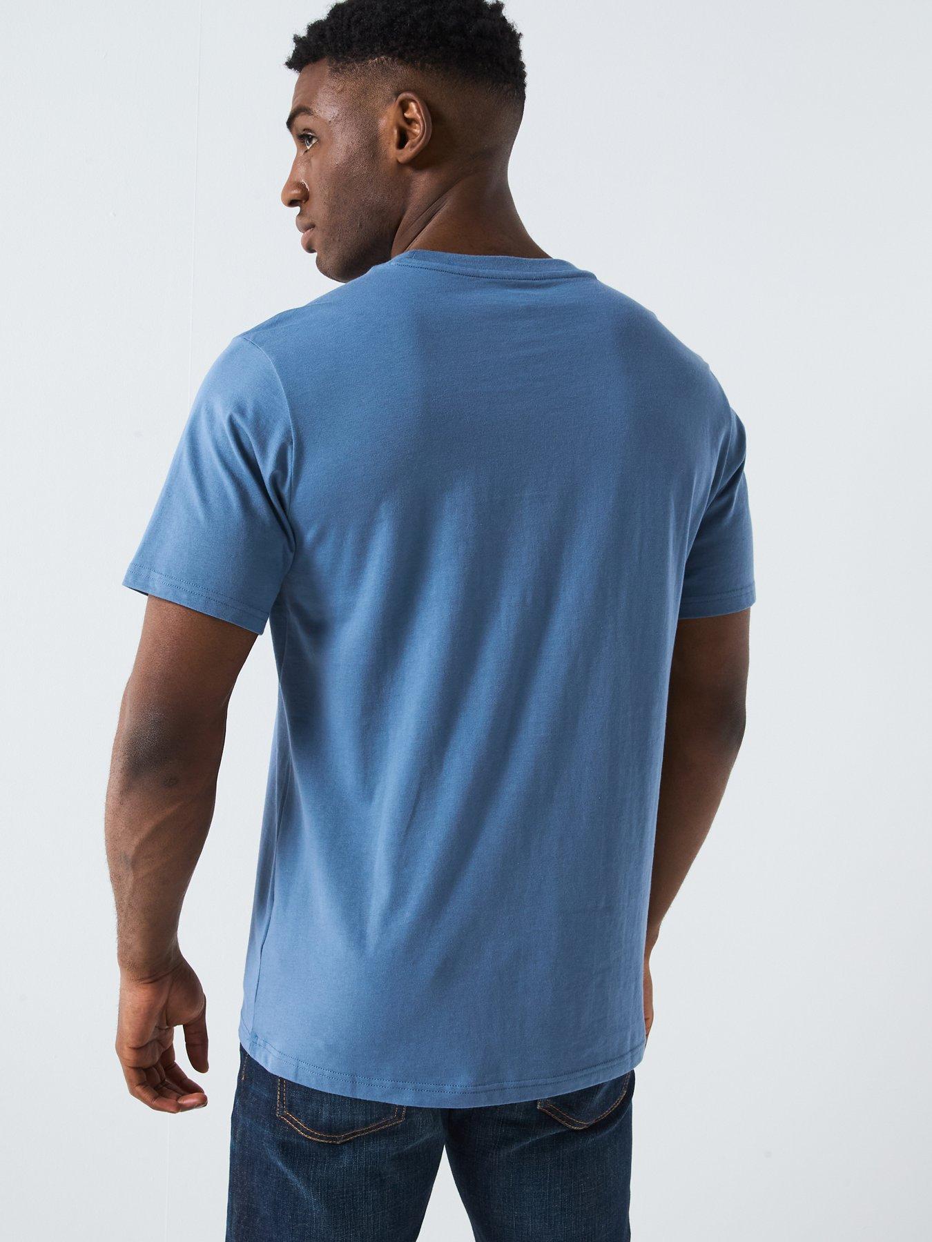  image of converse-mens-sport-script-t-shirt-blue-lakeside-blue