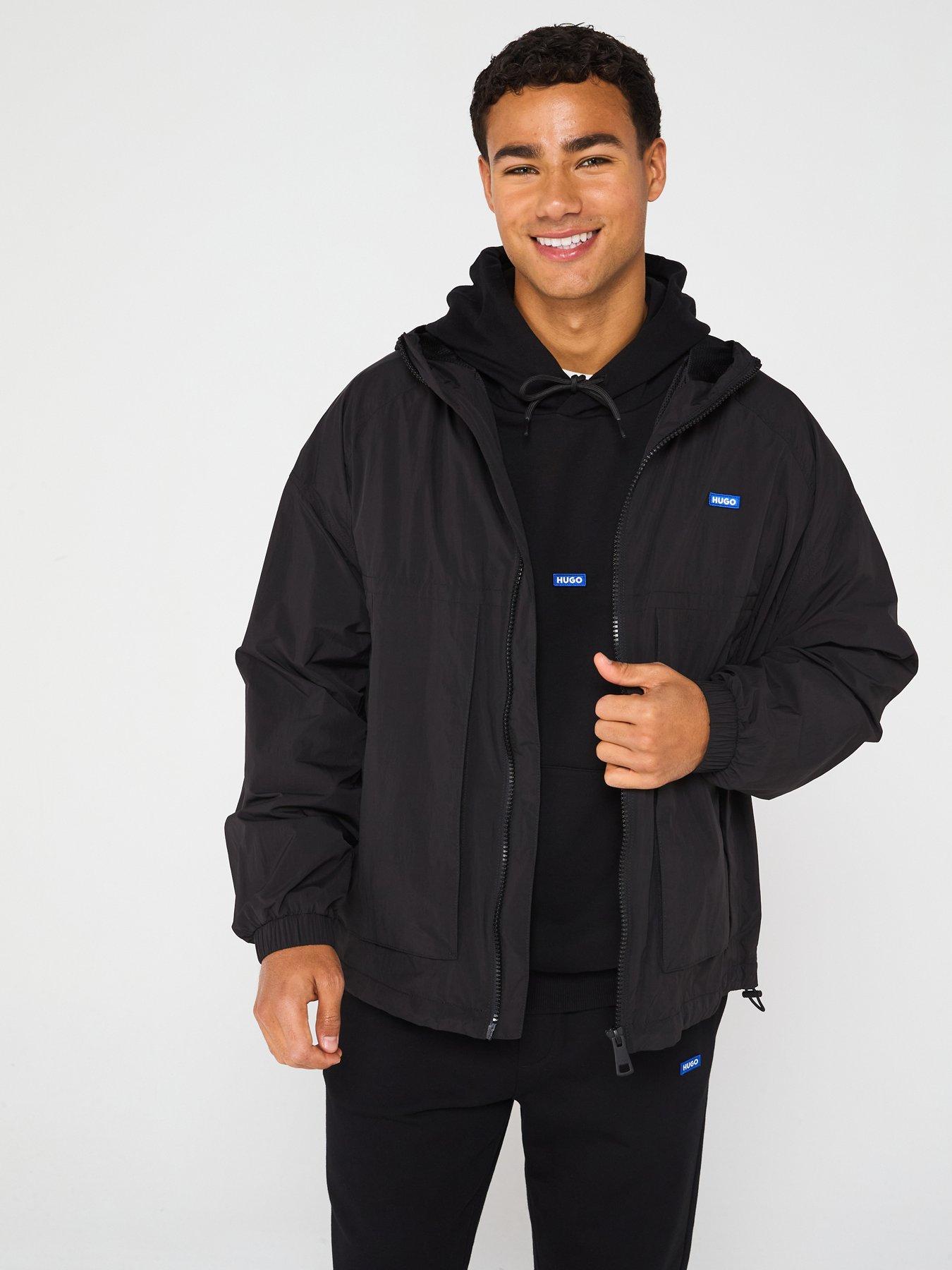  image of hugo-blue-bod2521-lightweight-windbreaker-black