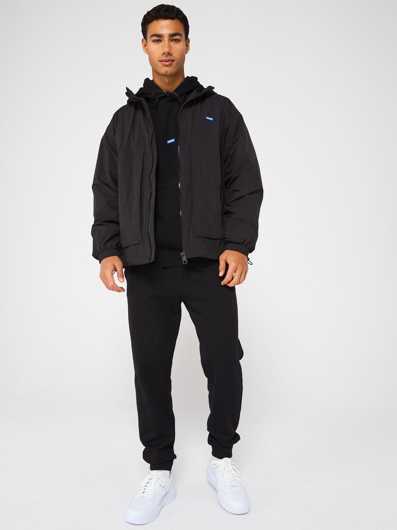  image of hugo-blue-bod2521-lightweight-windbreaker-black