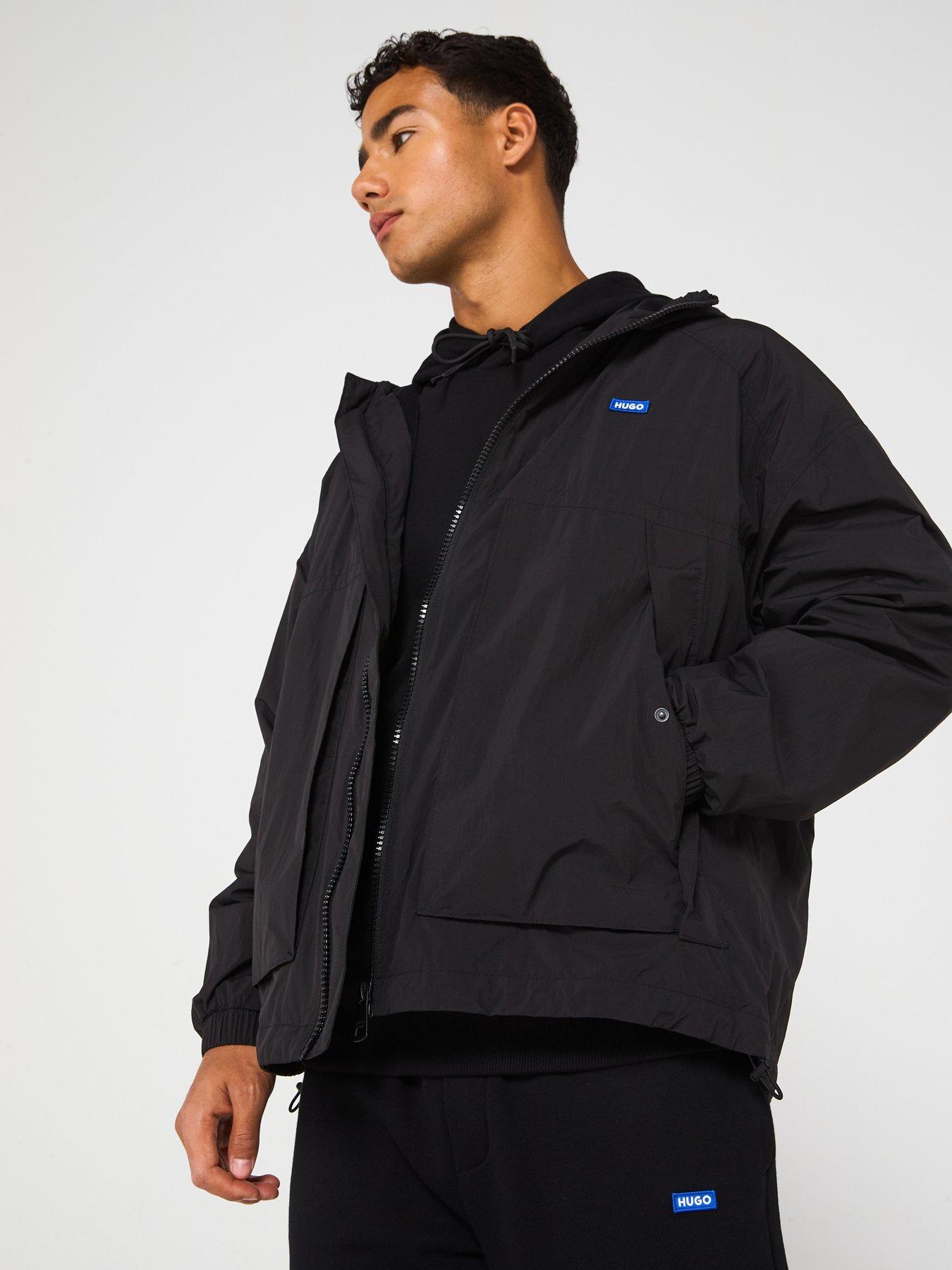  image of hugo-blue-bod2521-lightweight-windbreaker-black
