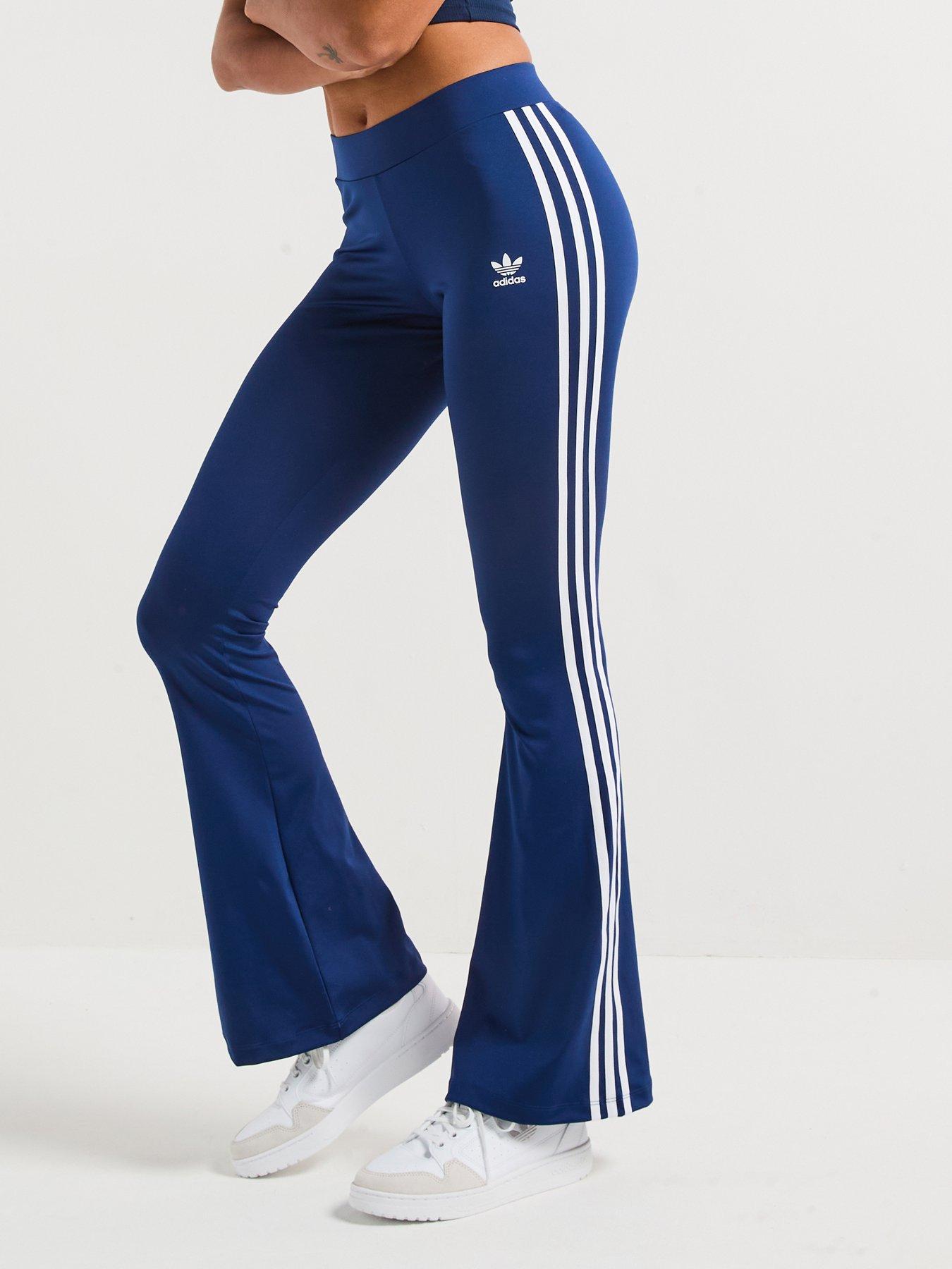  image of adidas-originals-womens-flared-leggings-blue
