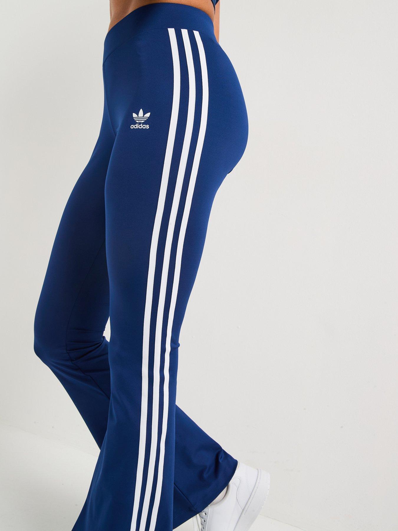  image of adidas-originals-womens-flared-leggings-blue