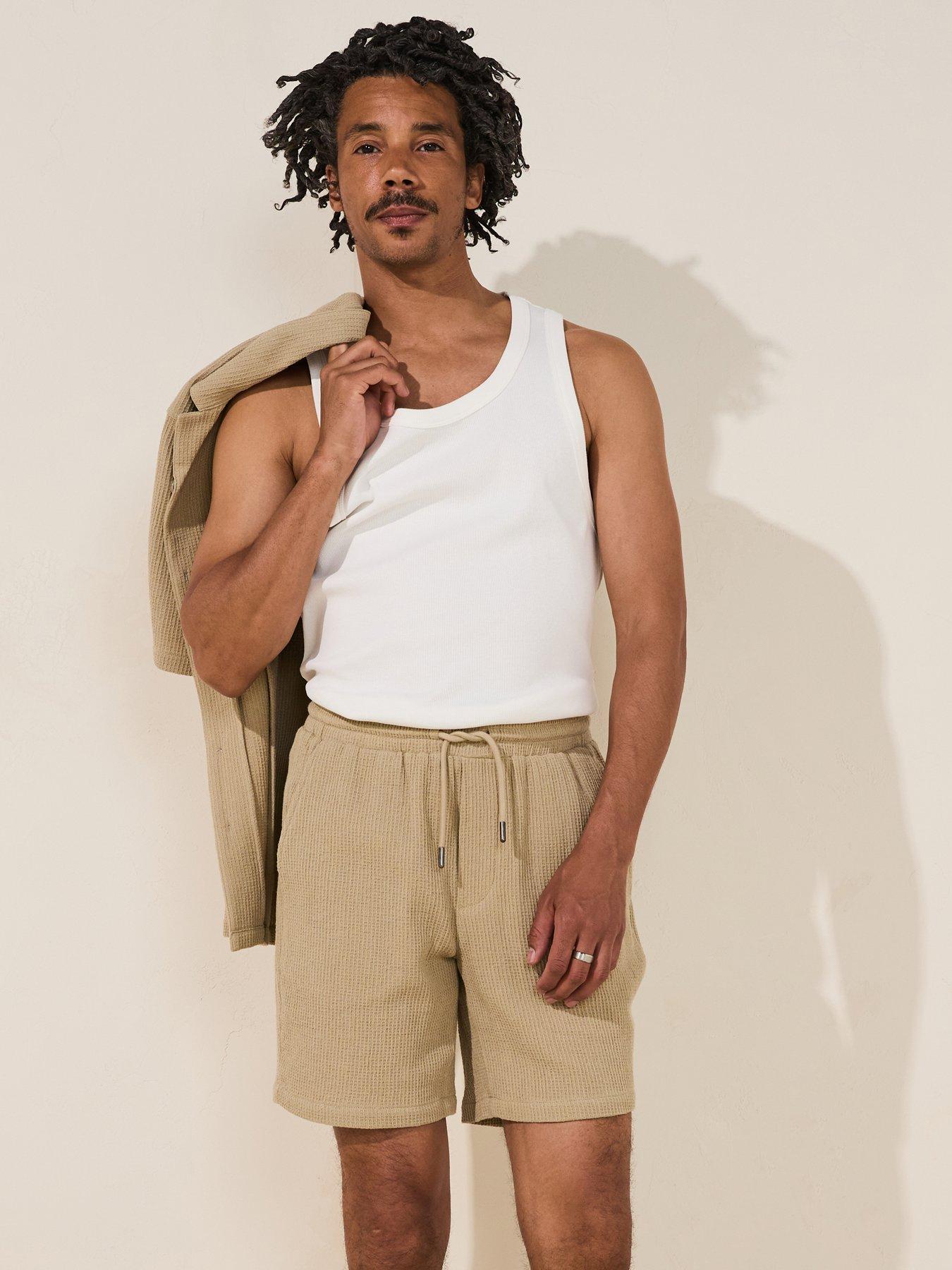 Image 5 of 6 of ONLY & SONS Bertil Waffle Shorts - Beige