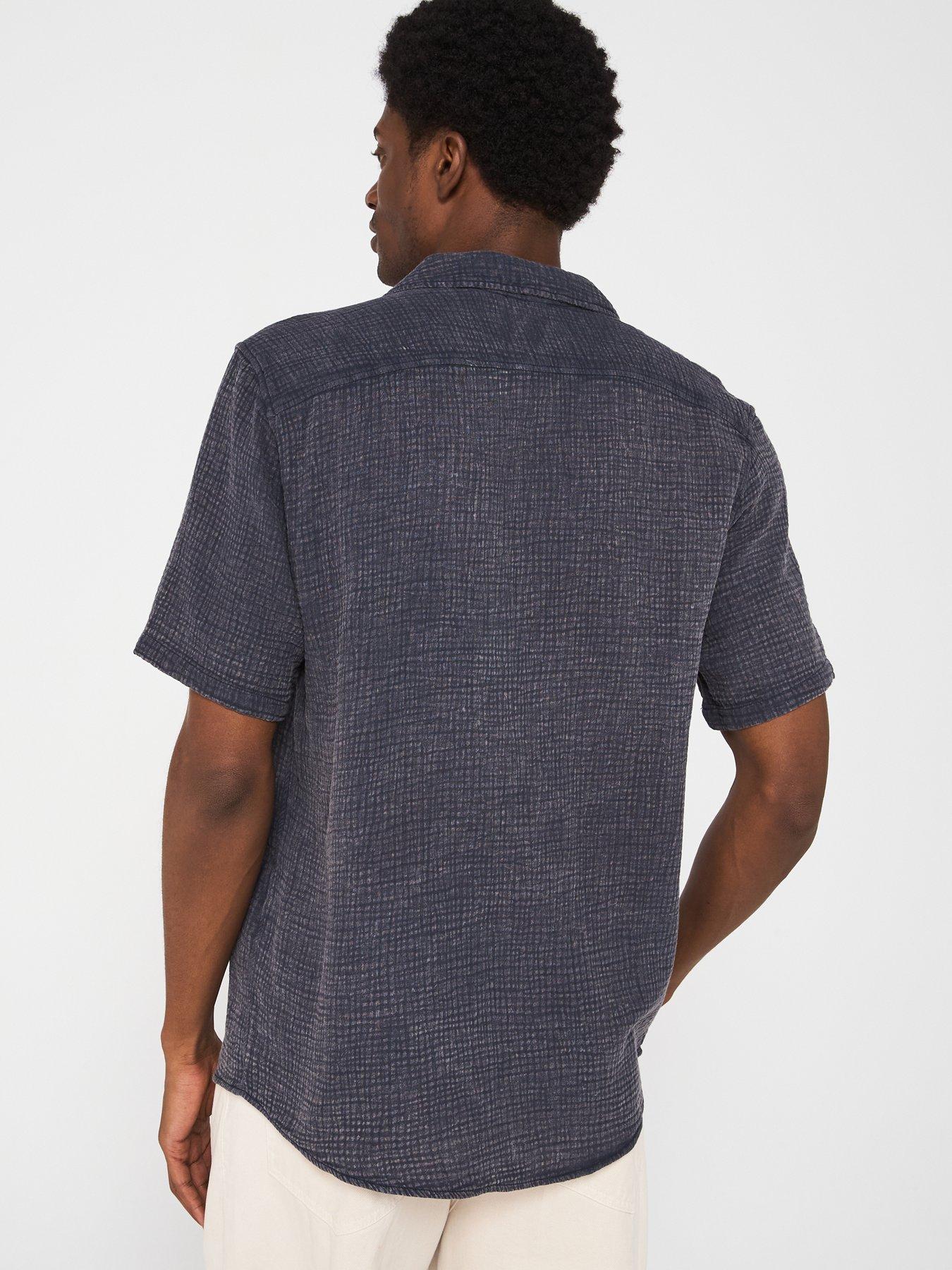 Image 2 of 4 of ONLY & SONS Only &amp; Sons Ralph Washed Short Sleeve Resort Shirt - Dark&nbsp;Navy