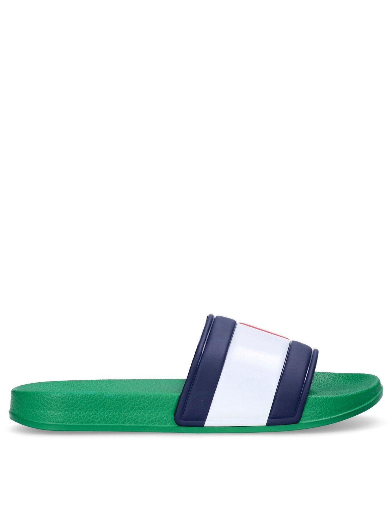 tommy-hilfiger-kids-flag-print-pool-sliders-green