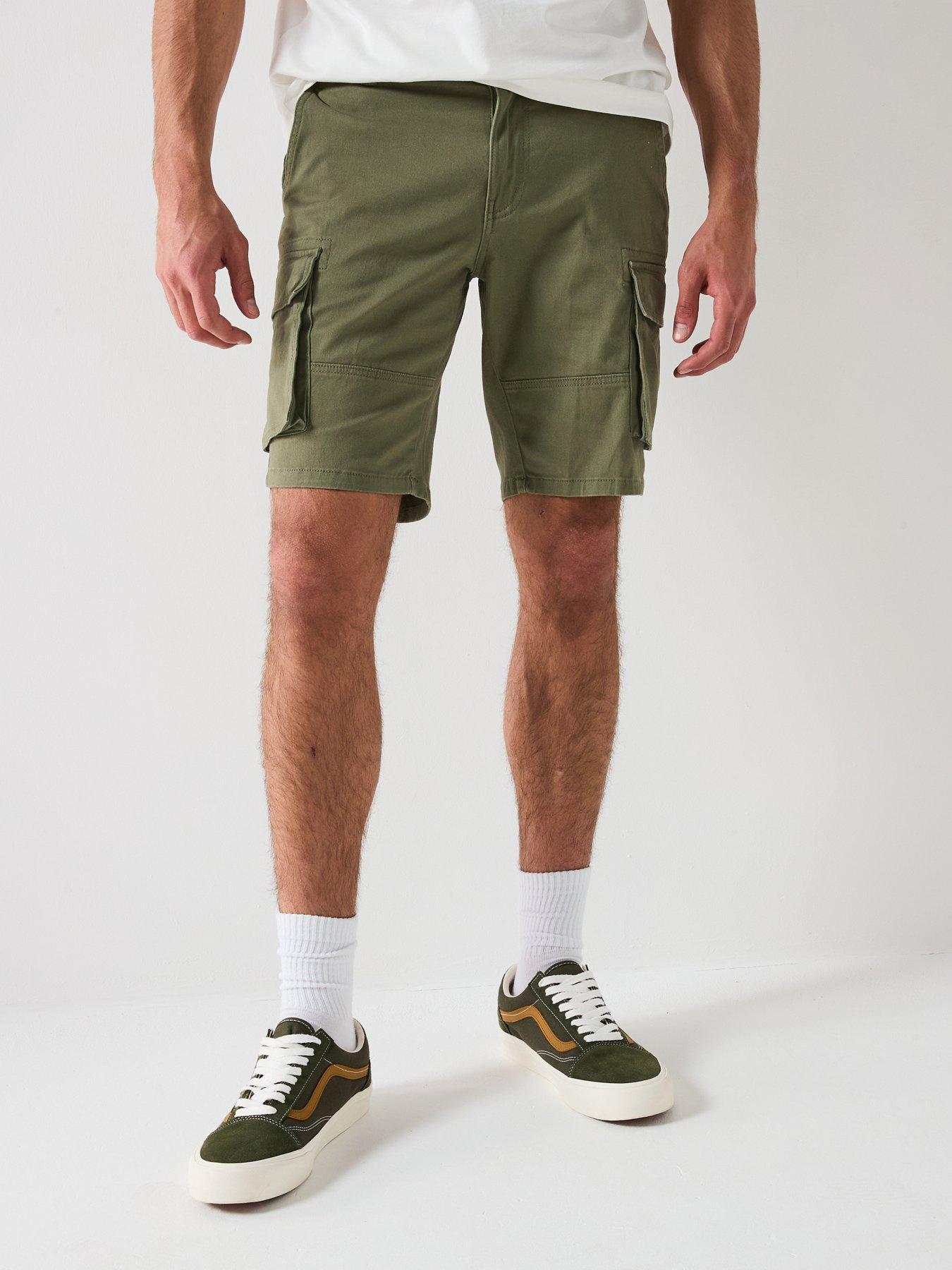Image 1 of 6 of ONLY & SONS Cam Stage Regular Fit Cargo Shorts - Green