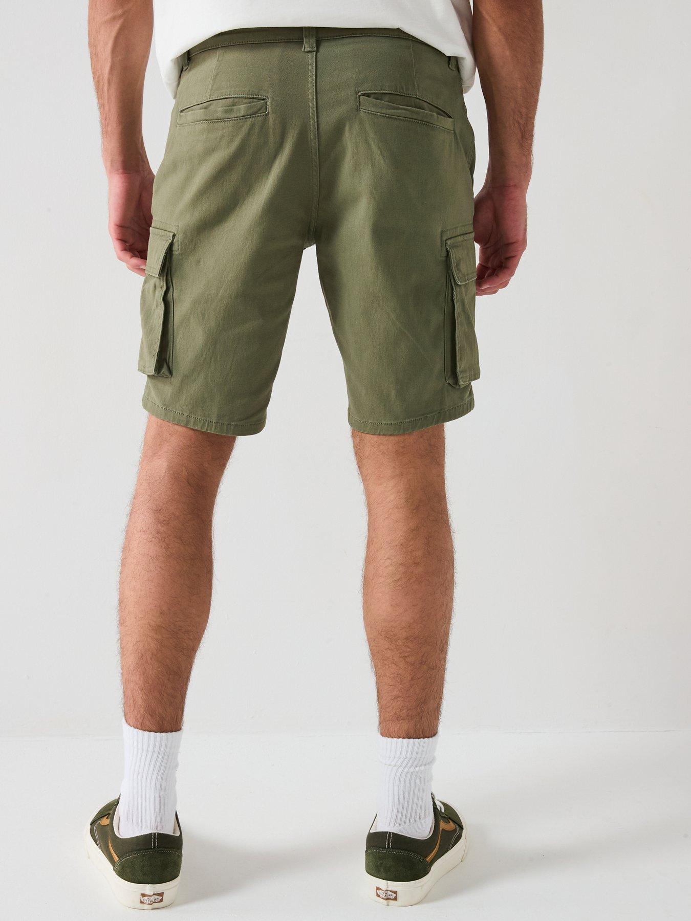 Image 2 of 6 of ONLY & SONS Cam Stage Regular Fit Cargo Shorts - Green