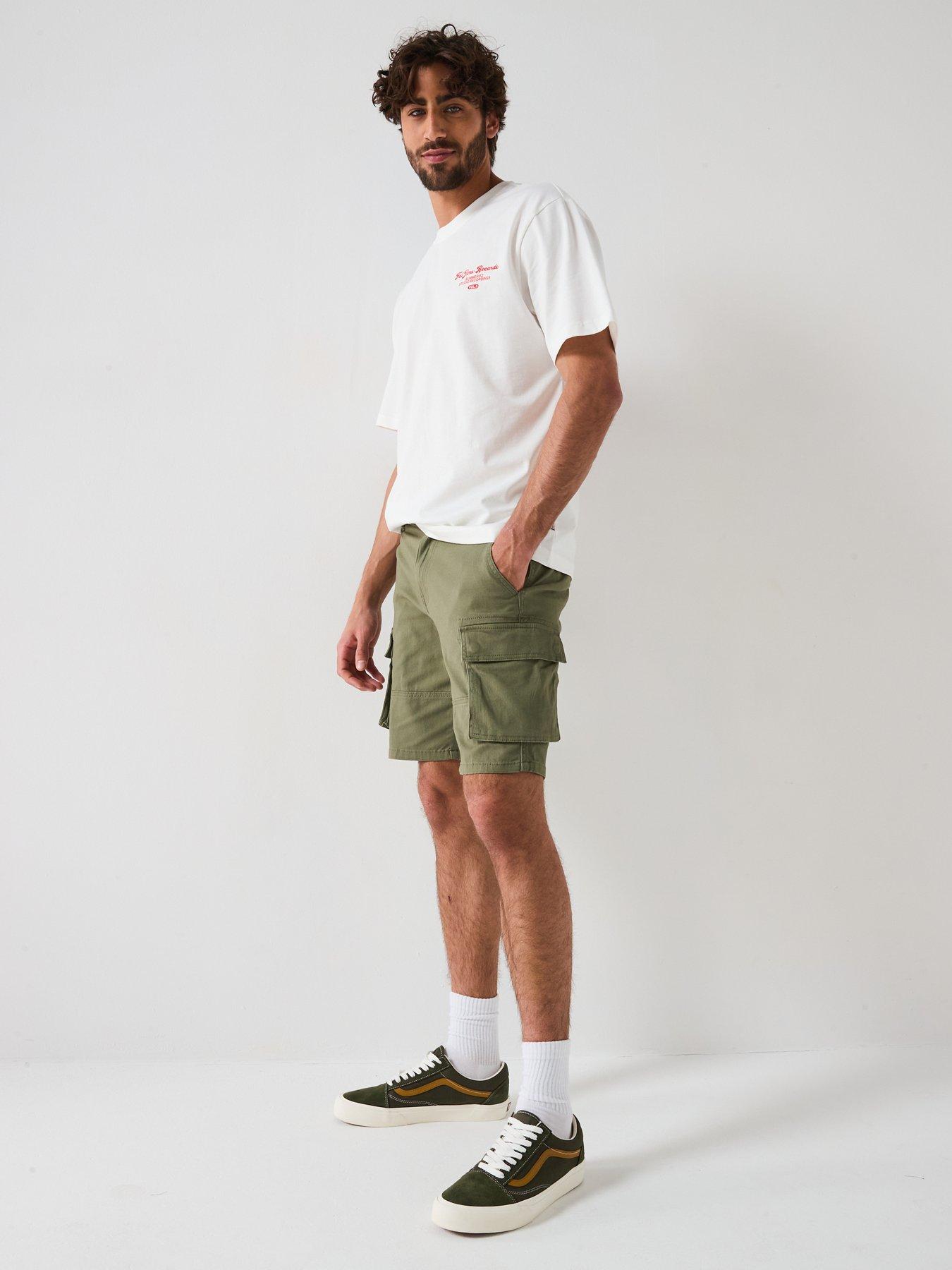 Image 3 of 6 of ONLY & SONS Cam Stage Regular Fit Cargo Shorts - Green