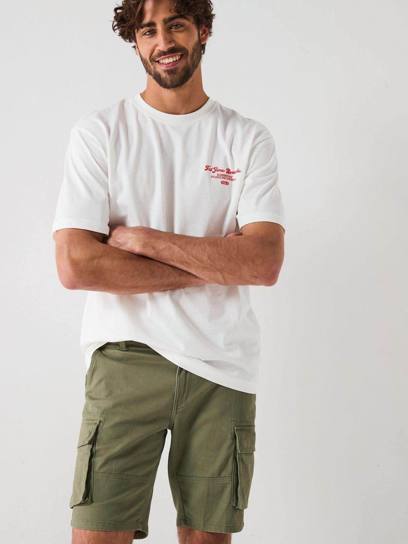 Image 4 of 6 of ONLY & SONS Cam Stage Regular Fit Cargo Shorts - Green