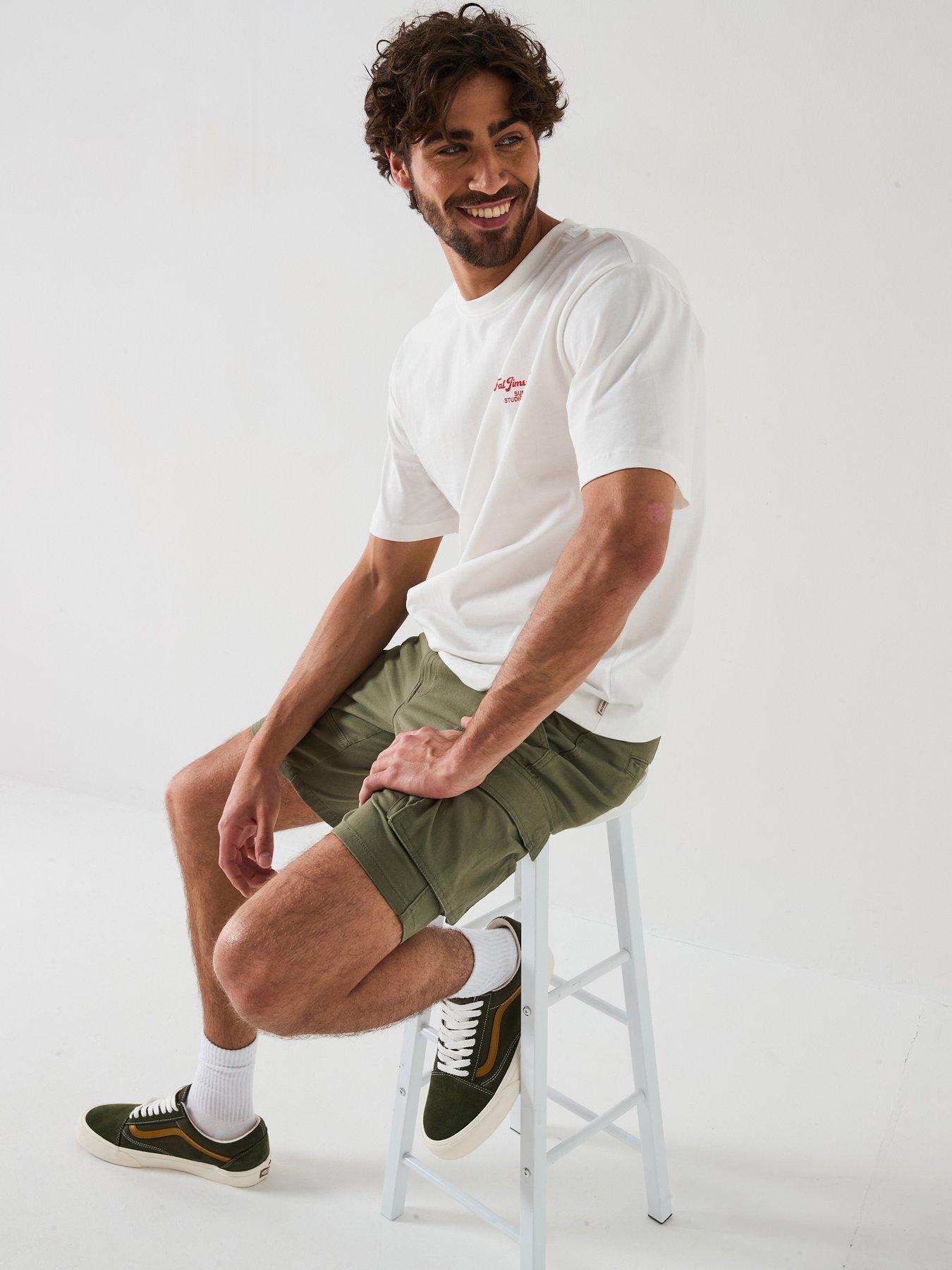 Image 6 of 6 of ONLY & SONS Cam Stage Regular Fit Cargo Shorts - Green