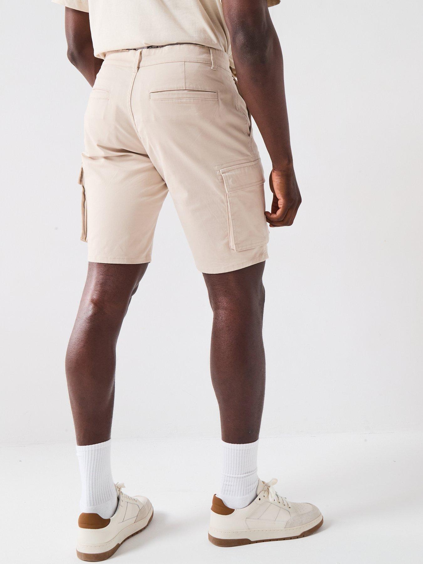 Image 2 of 4 of ONLY & SONS Cam Stage Regular Fit Cargo Shorts - Silver Lining