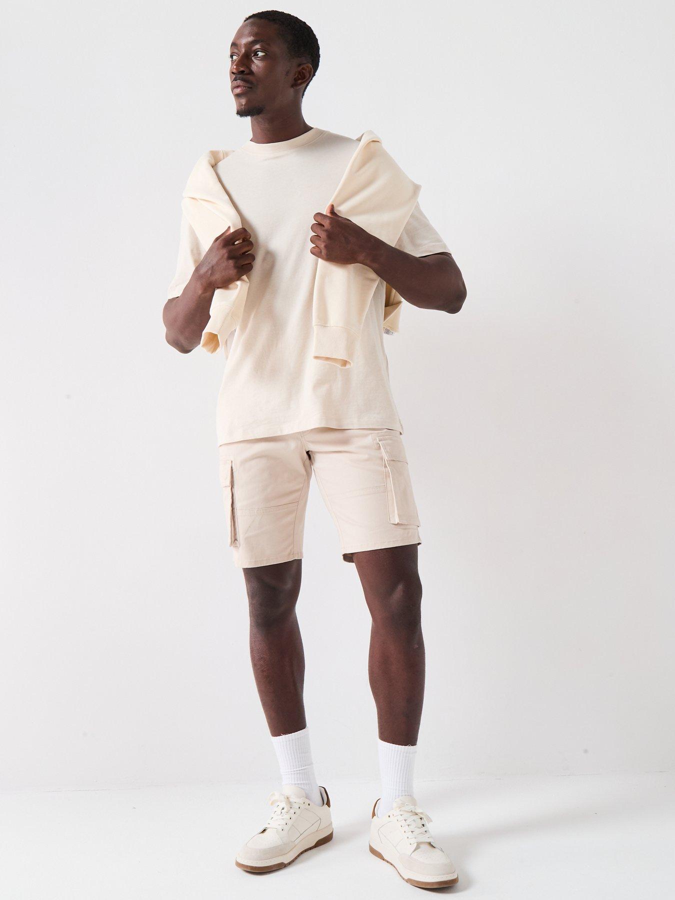Image 3 of 4 of ONLY & SONS Cam Stage Regular Fit Cargo Shorts - Silver Lining