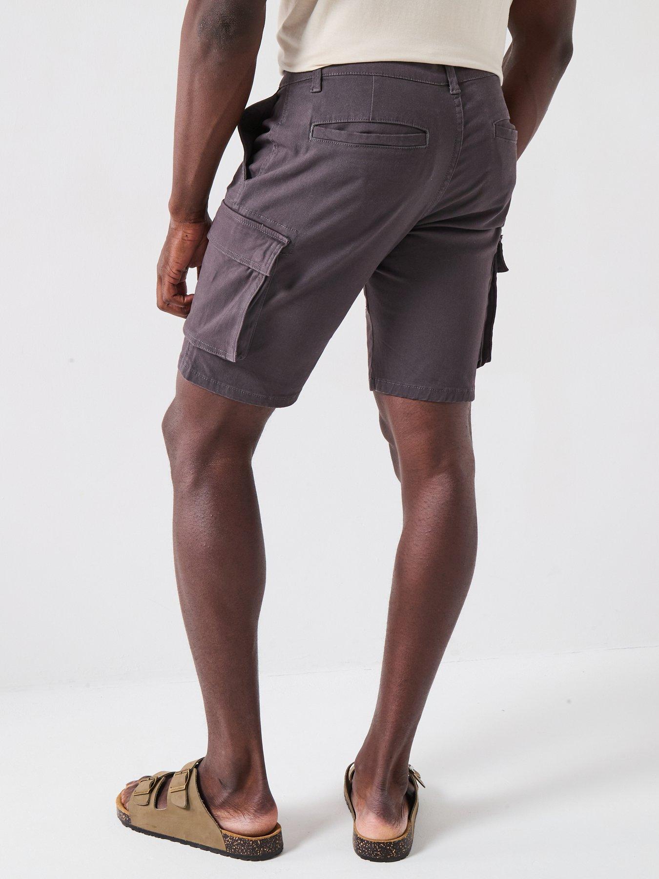 Image 2 of 5 of ONLY & SONS Cam Stage Regular Fit Cargo Shorts - Dark Grey