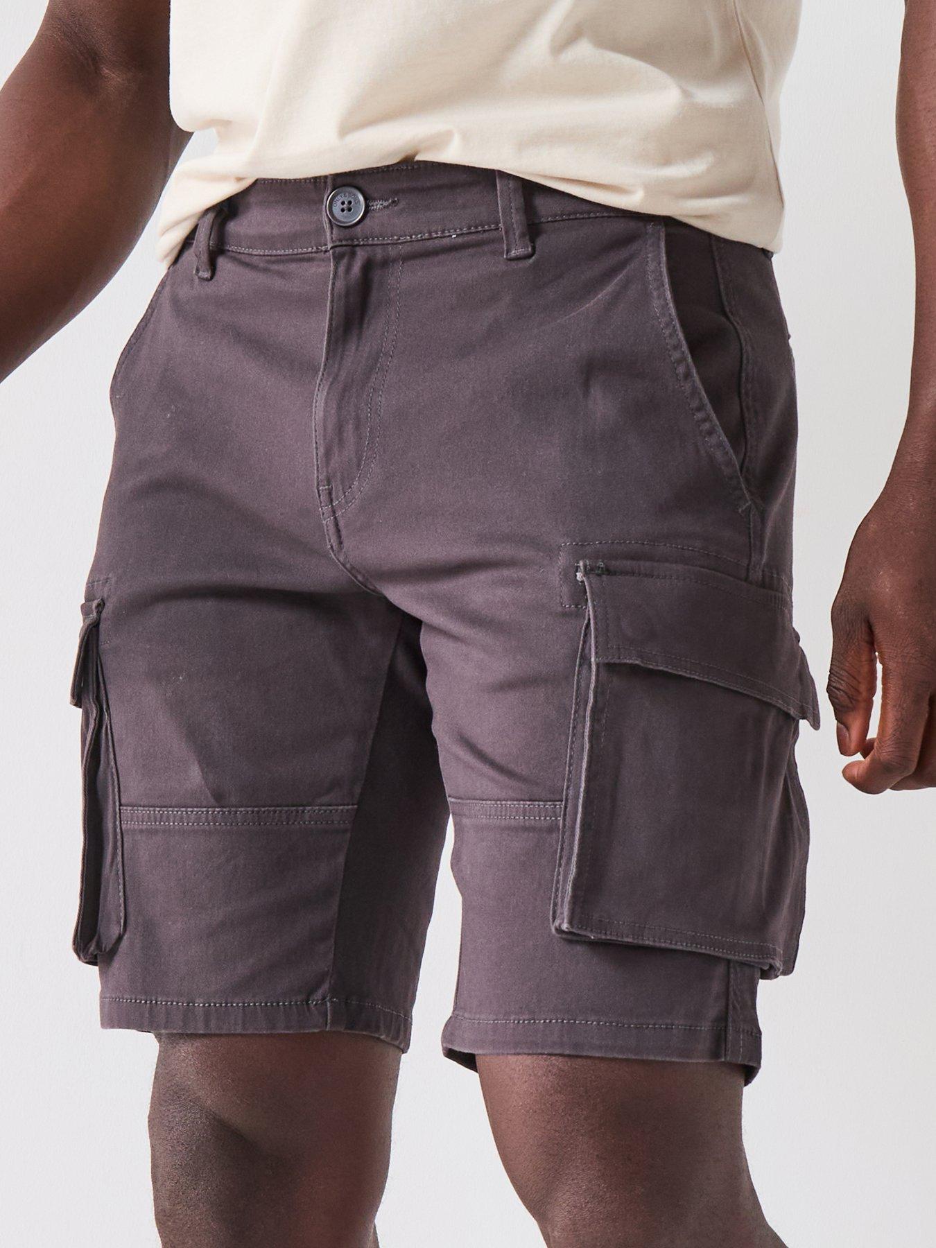 Image 5 of 5 of ONLY & SONS Cam Stage Regular Fit Cargo Shorts - Dark Grey