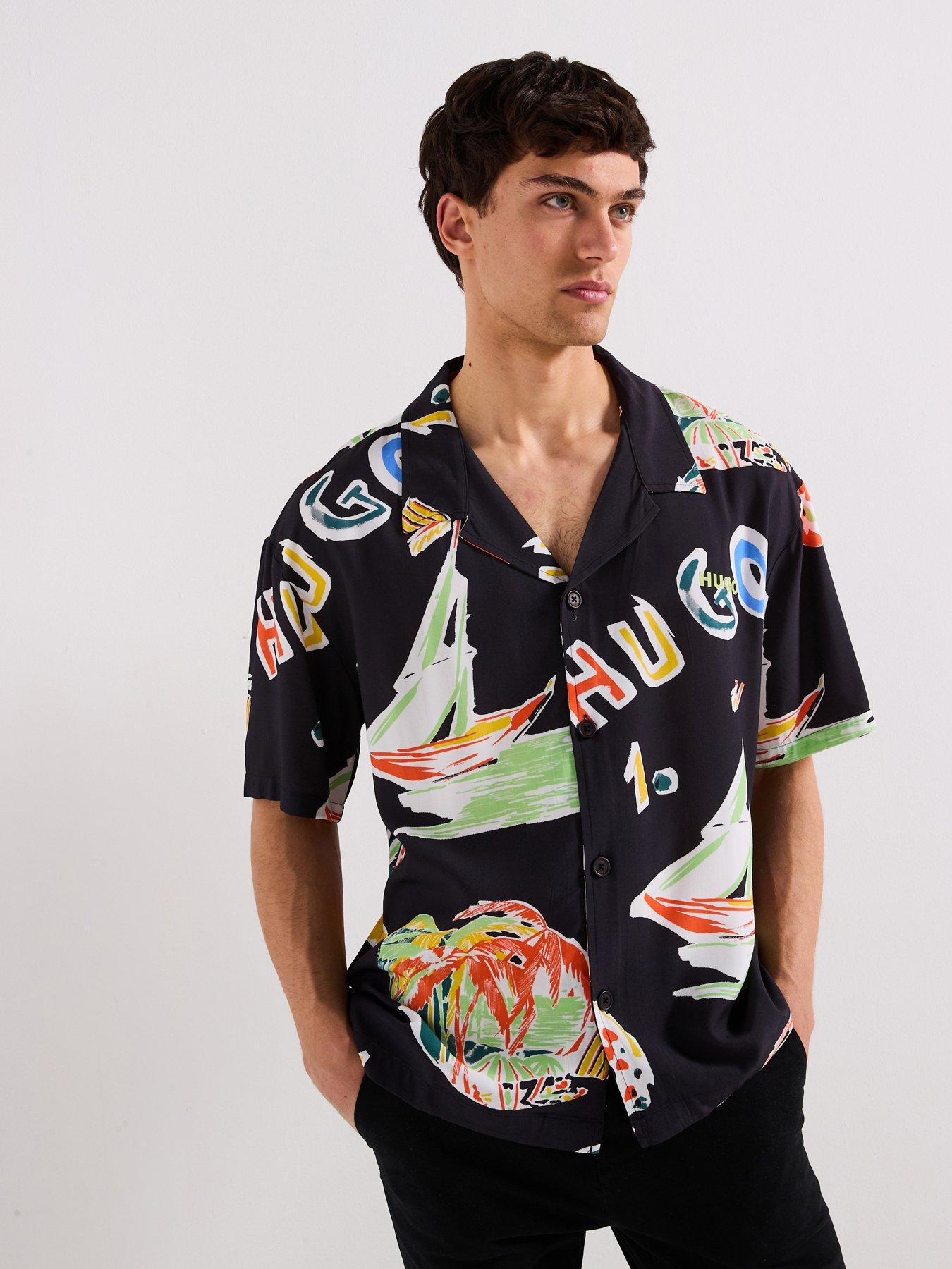 hugo-relaxed-fit-short-sleeve-shirt--black