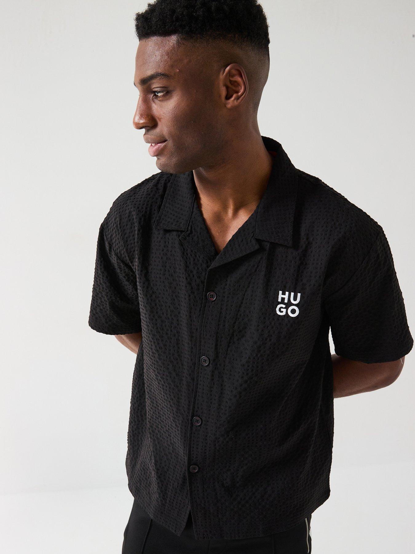 hugo-chaffle-short-sleeve-shirt--black