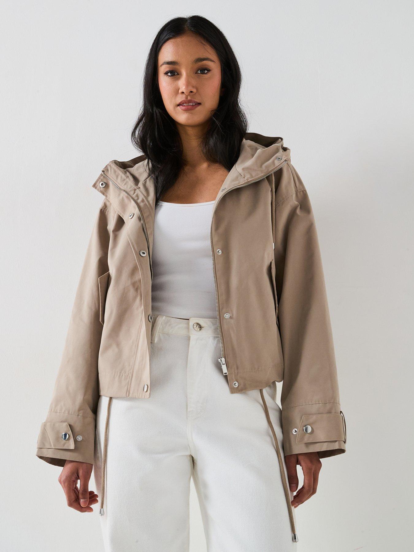 front image of v-by-very-technical-hooded-short-jacket-stone