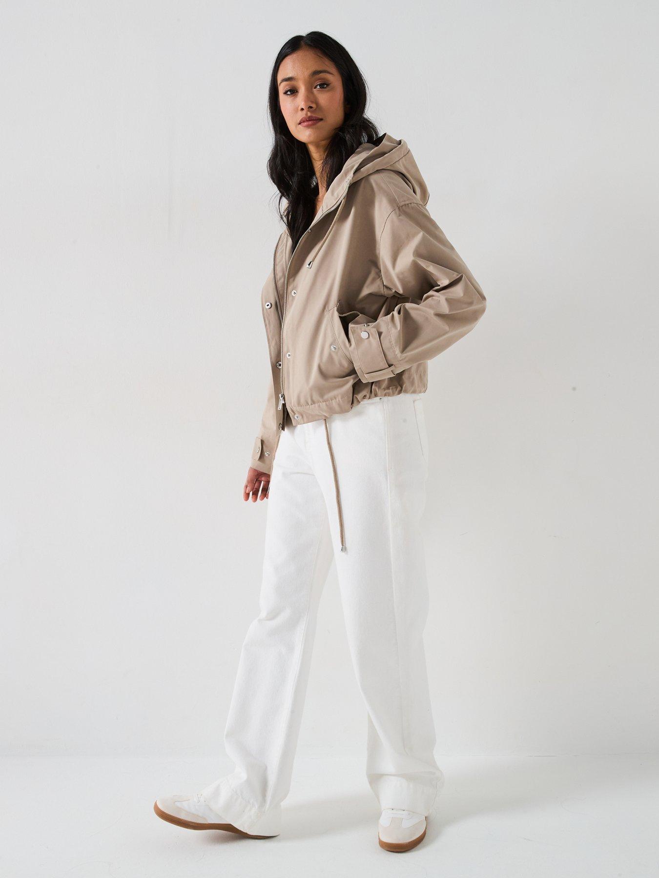  image of v-by-very-technical-hooded-short-jacket-stone