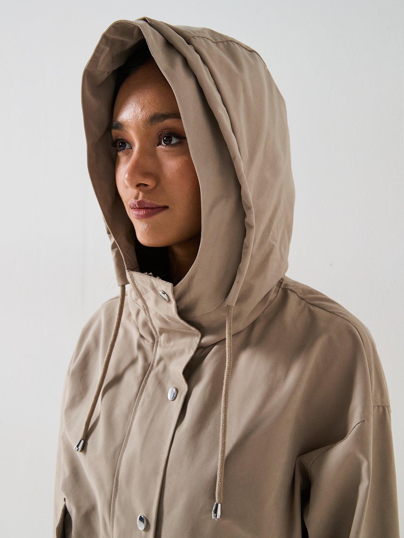  image of v-by-very-technical-hooded-short-jacket-stone