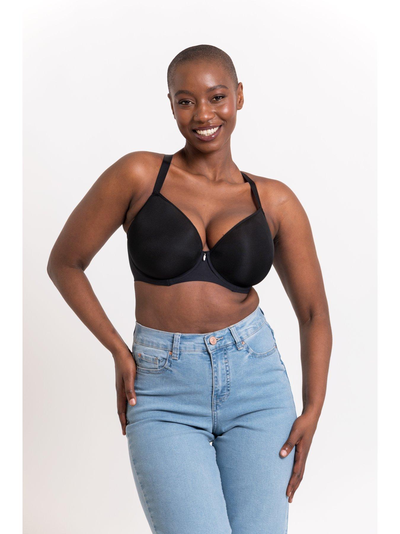  image of curvy-kate-solutions-smoothie-t-shirt-plunge-bra-black