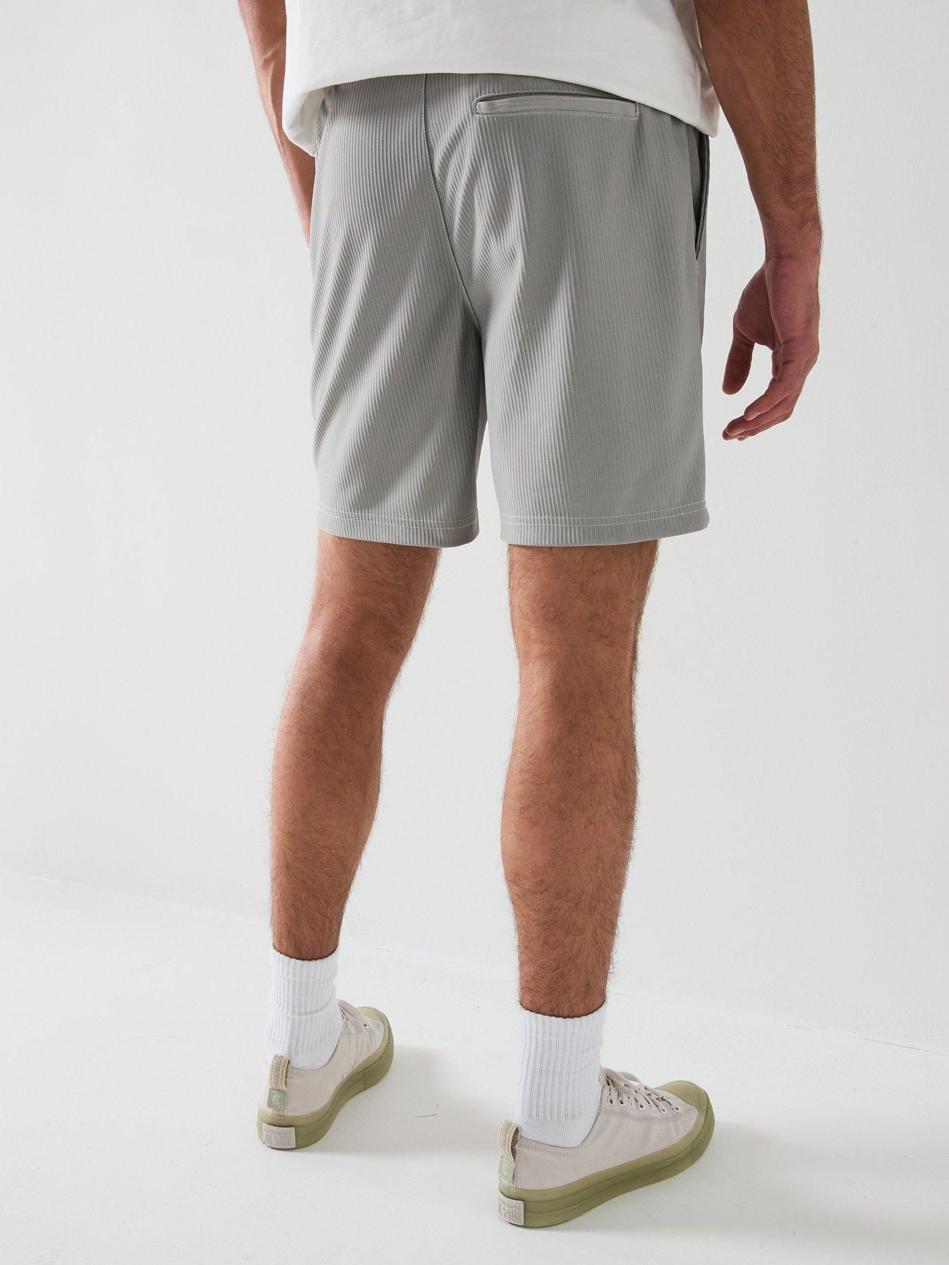 Image 2 of 6 of ONLY & SONS Only &amp; Sons Tel Life Plizze Shorts - Grey
