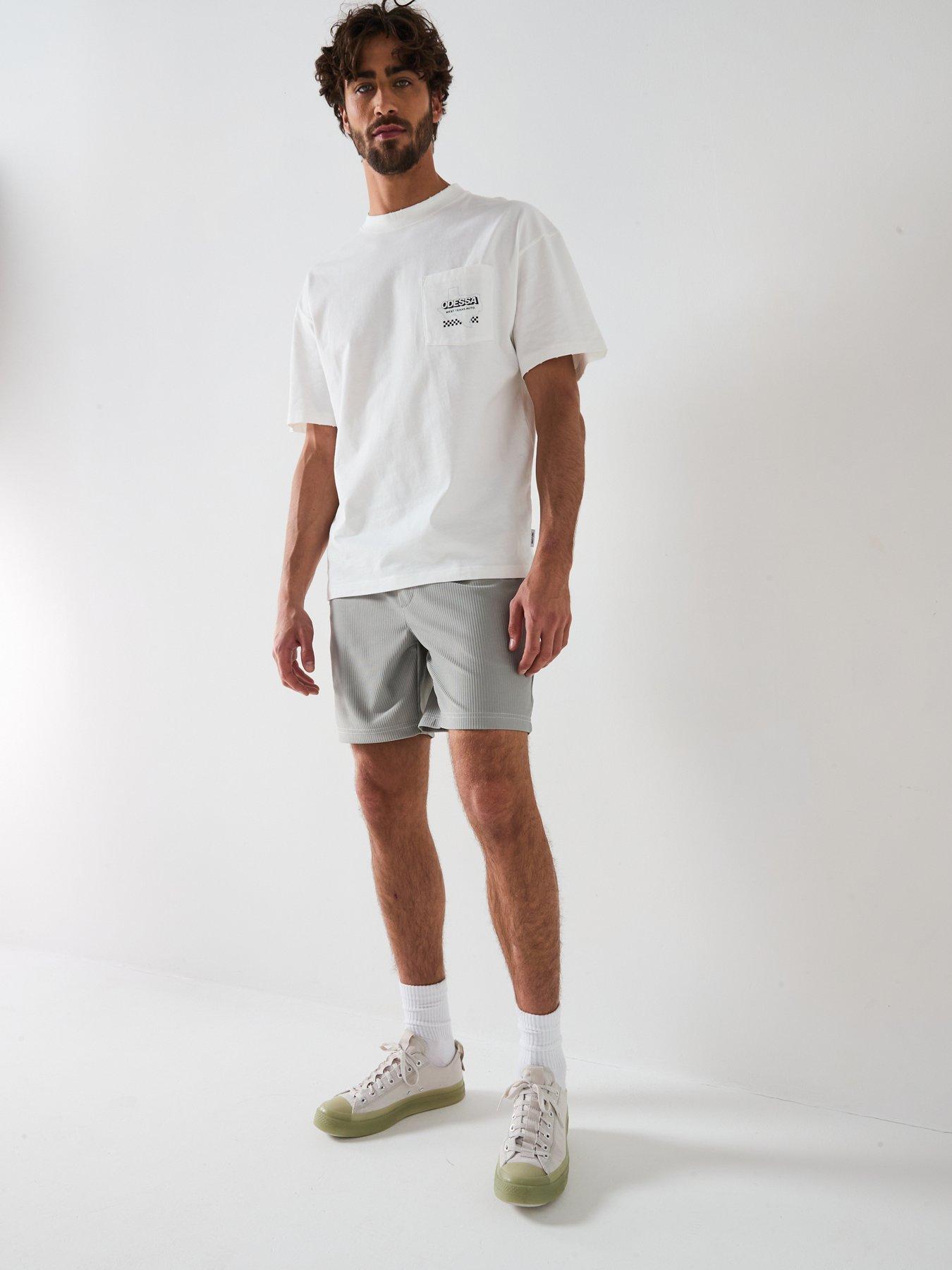 Image 3 of 6 of ONLY & SONS Only &amp; Sons Tel Life Plizze Shorts - Grey