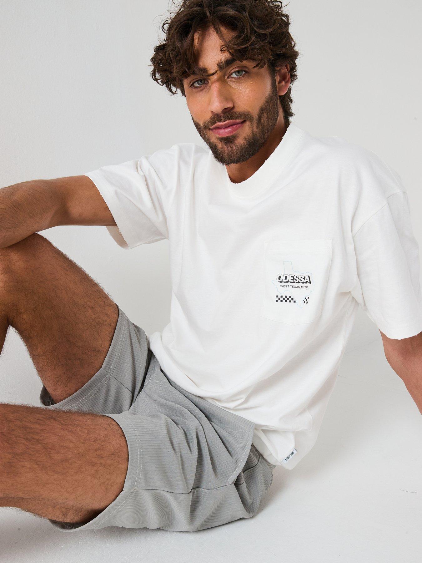 Image 4 of 6 of ONLY & SONS Only &amp; Sons Tel Life Plizze Shorts - Grey