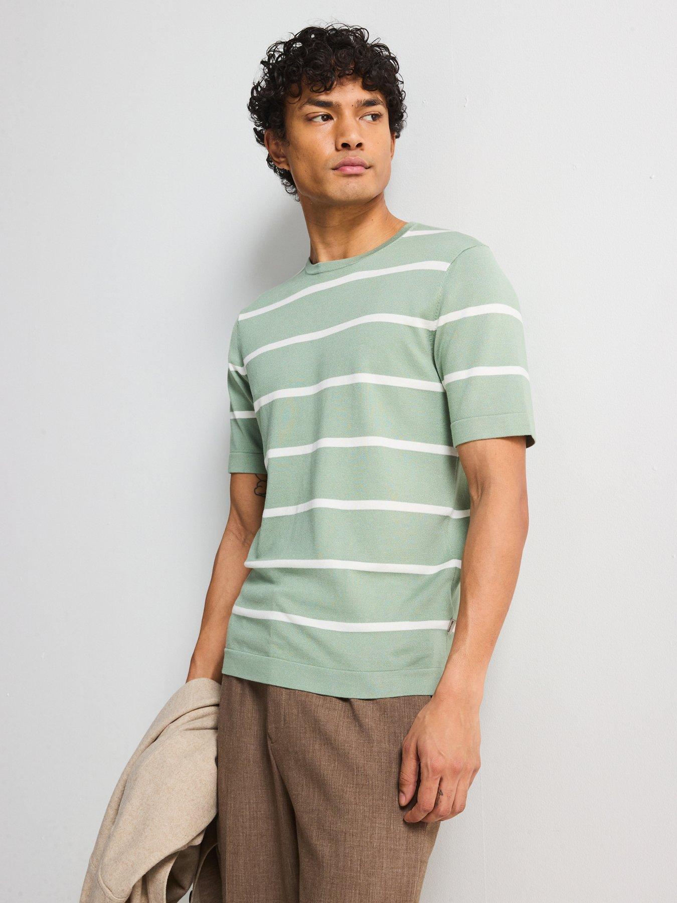 only-sons-wyler-life-short-sleeve-striped-knitted-t-shirt-green