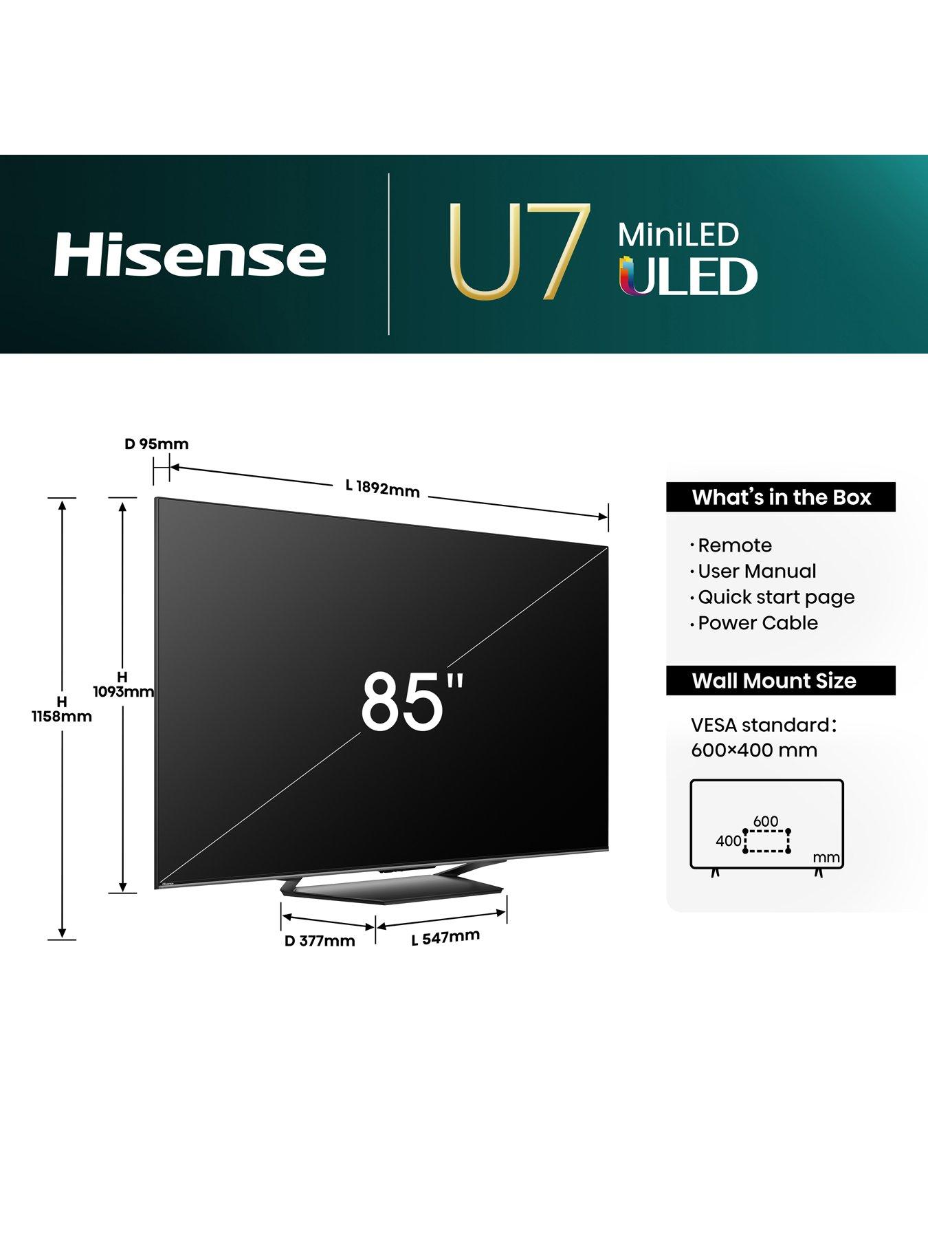  image of hisense-85u7nqtuk-85-inch-mini-led-4k-smart-tv