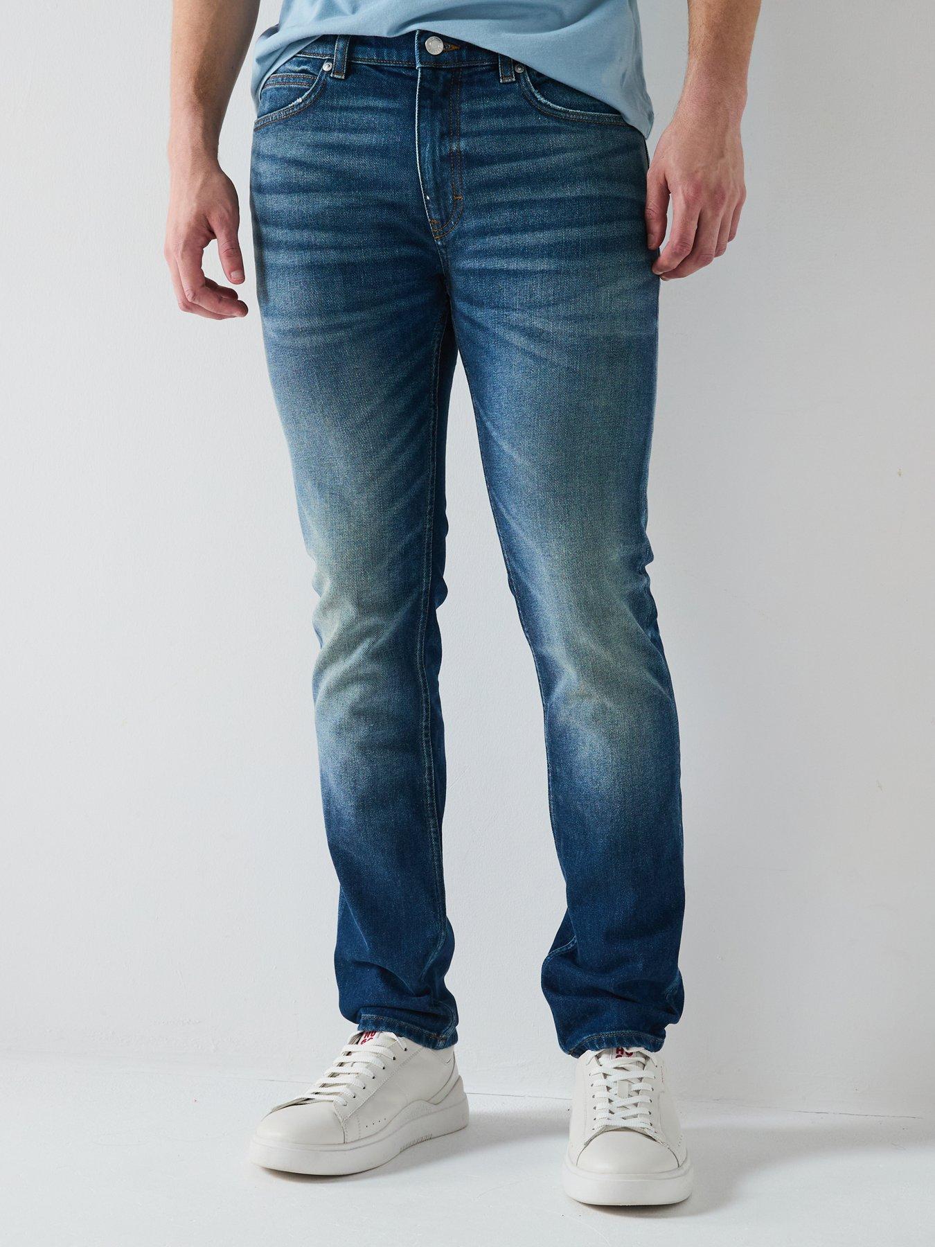 front image of hugo-734-extra-slim-jeans-navy