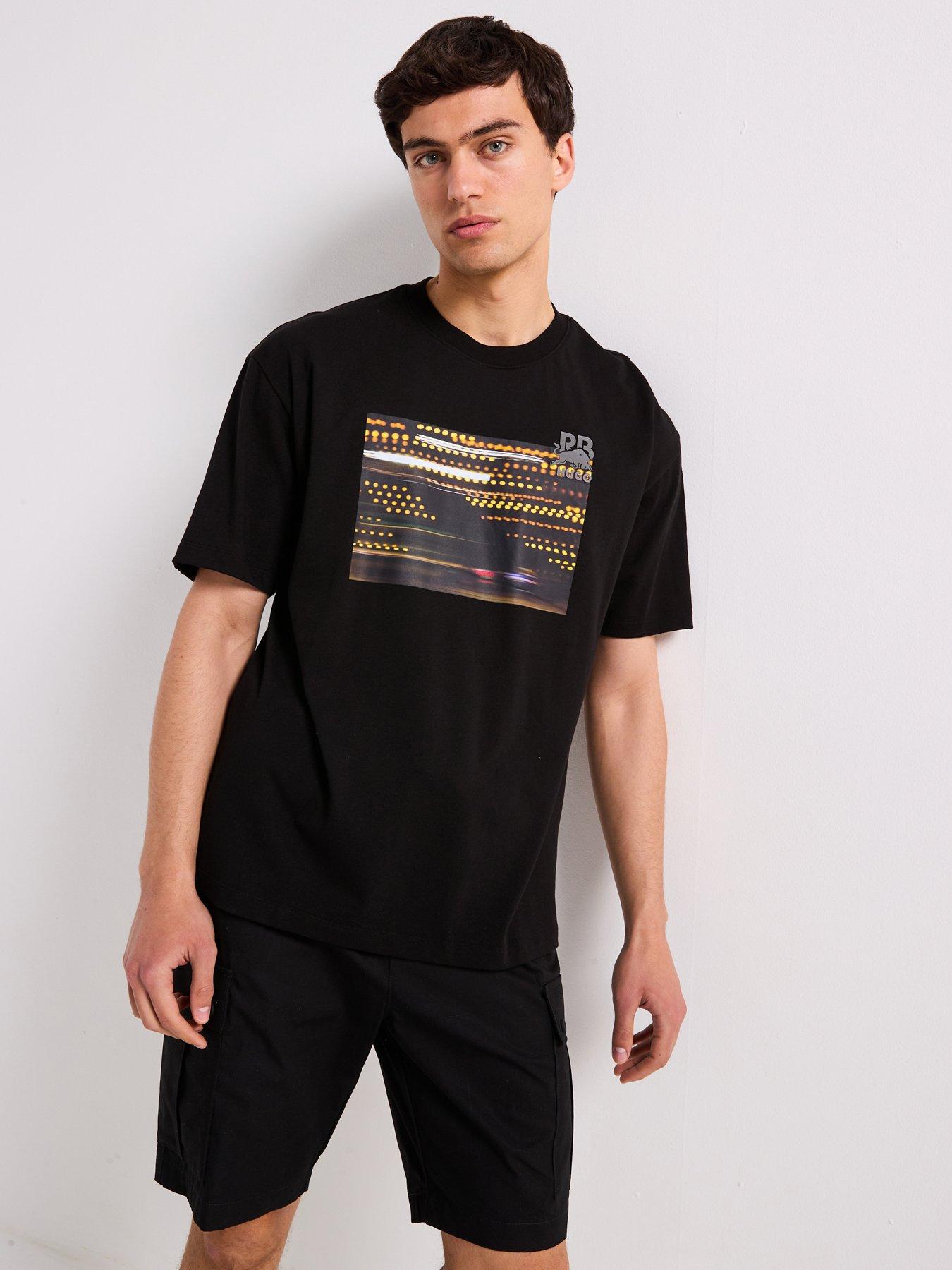  image of hugo-x-rb-daveley-racing-lights-graphic-t-shirt-black
