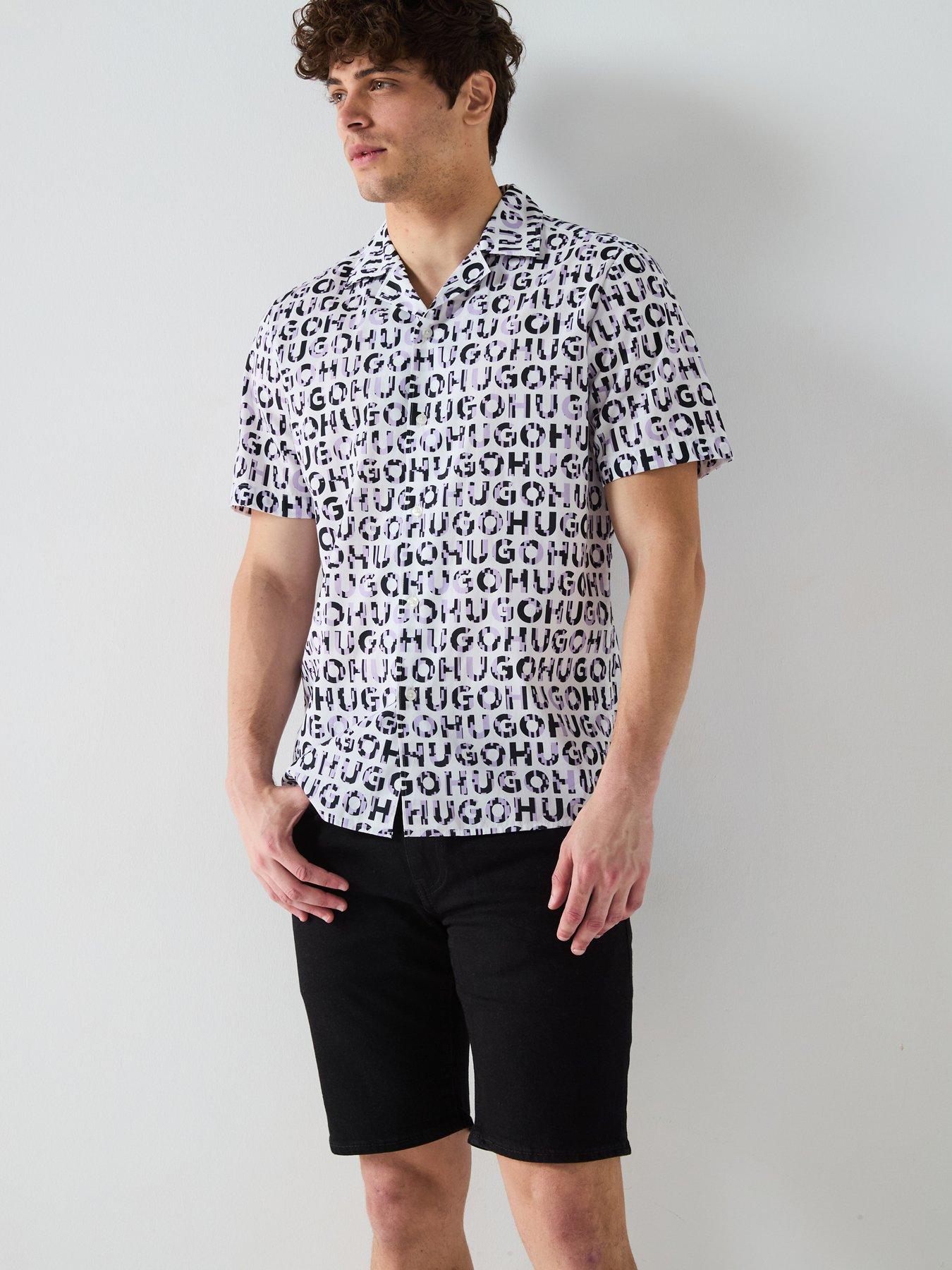 undefined Ellino Relaxed All Over Logo Short Sleeve Shirt