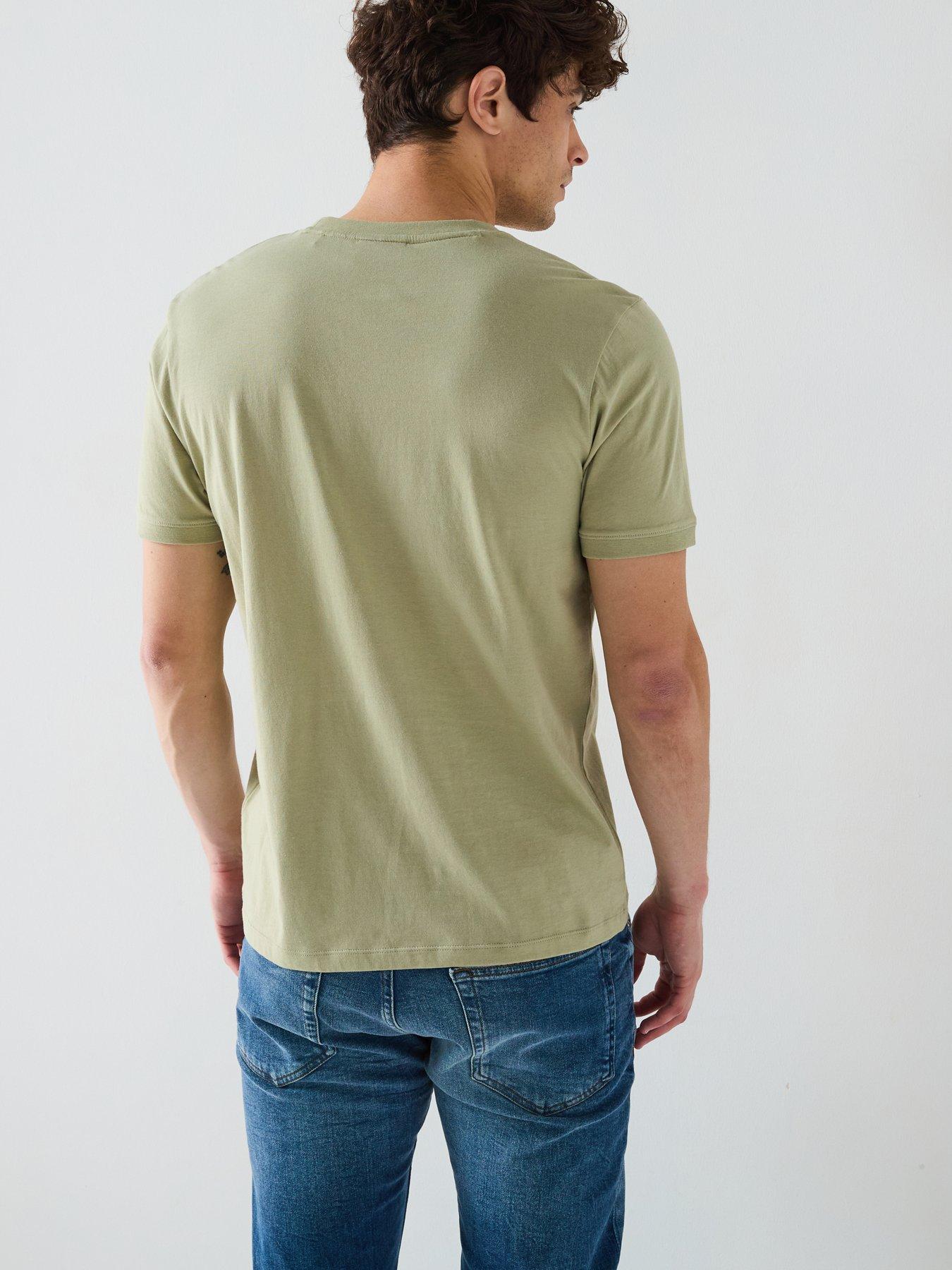 stillFront image of hugo-diragolino-red-patch-logo-t-shirt-green-open-green