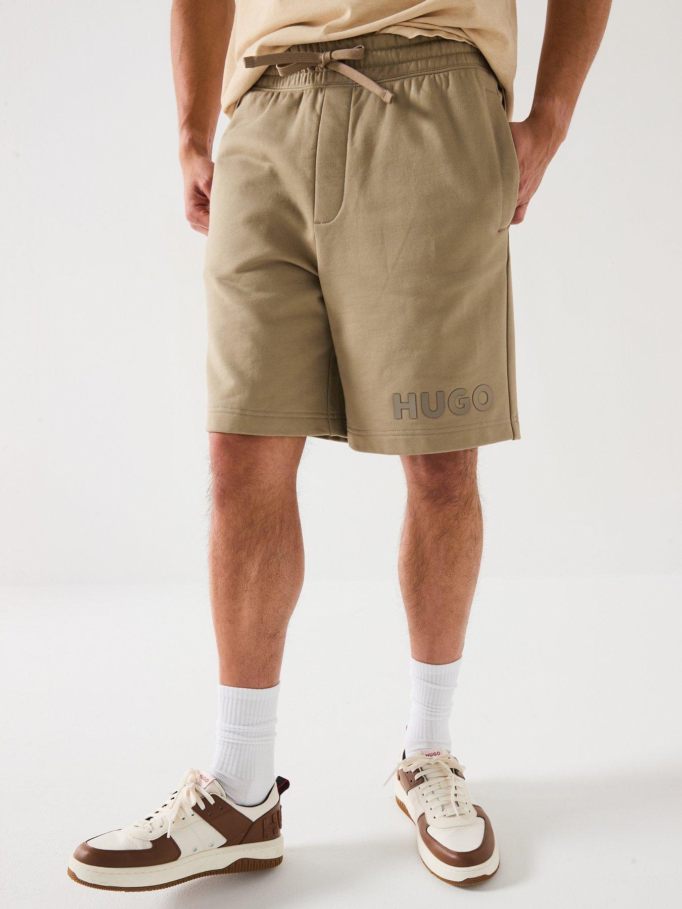 hugo-dinkoe-tonal-logo-jersey-shorts-khaki