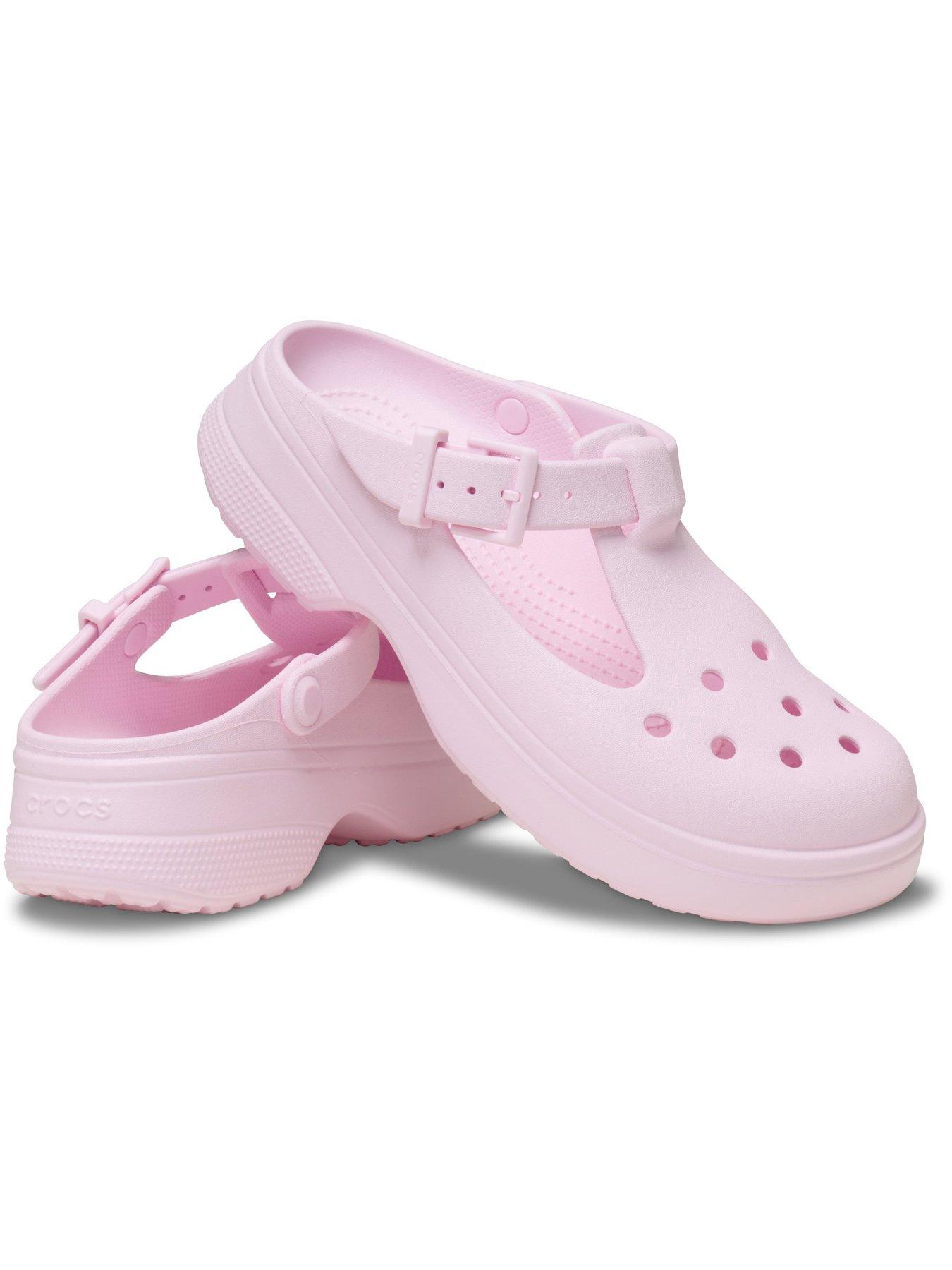  image of crocs-classic-mary-jane-clog-shoe-pink