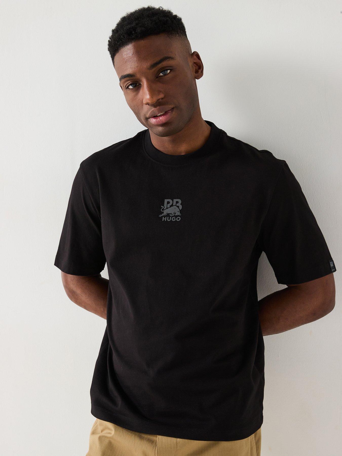hugo-x-rb-deckies-carbon-fibre-small-logo-t-shirt-black